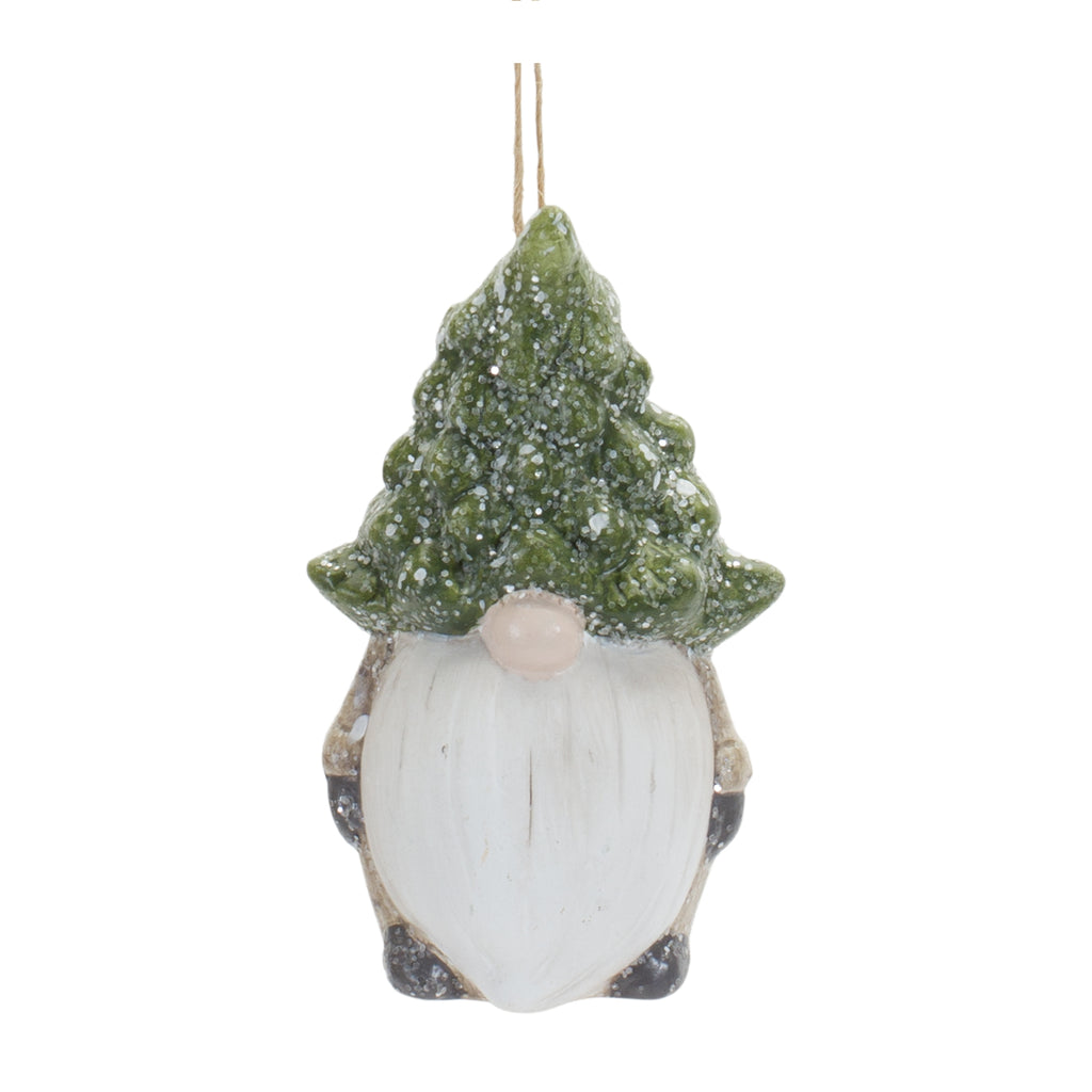 Terra Cotta Gnome with Pine Tree Hat Ornament (Set of 2)