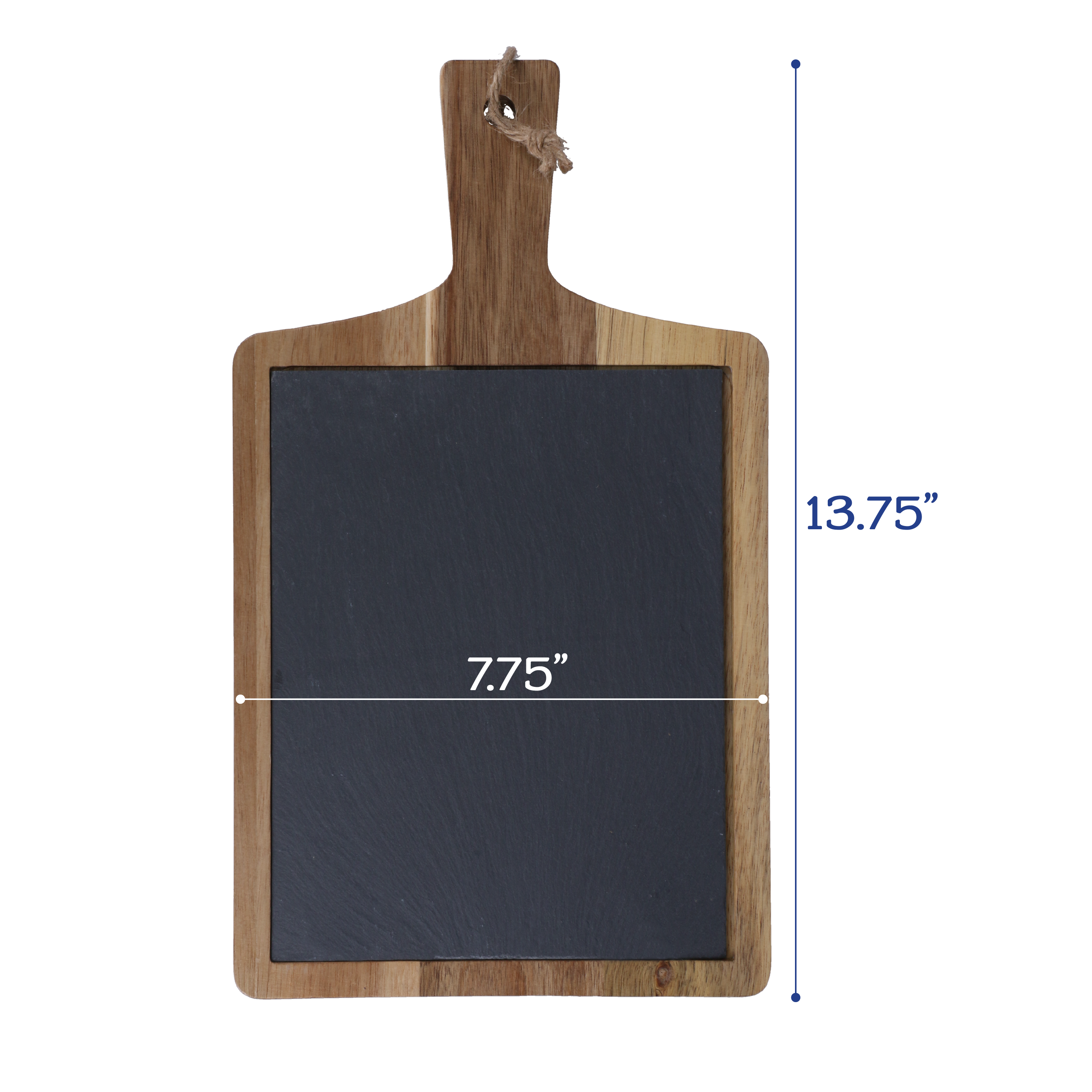 Rectangular Set of 3 Slate and Wood Serving Boards