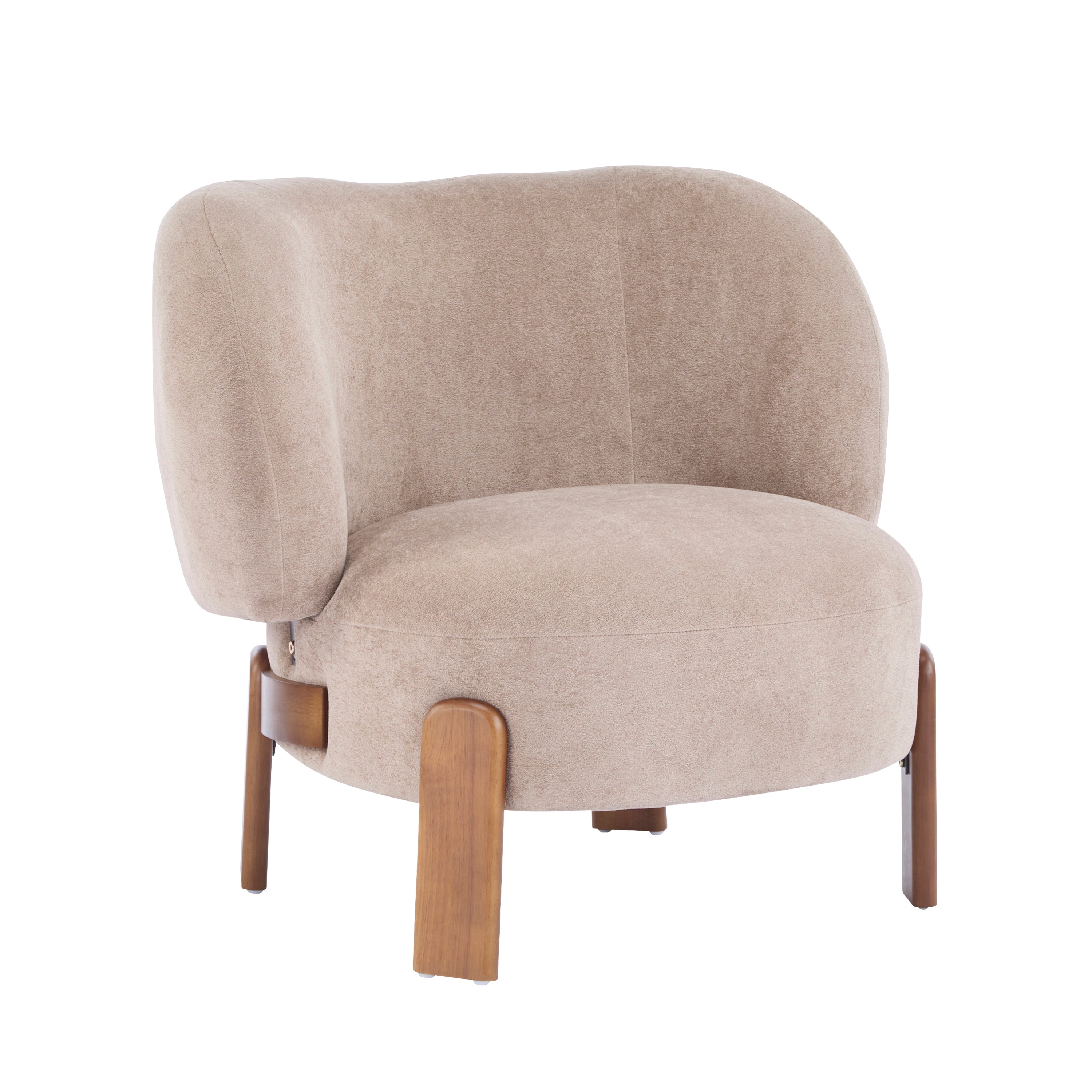Modern Cozy Wingback Accent Arm Chair with Wooden Feet