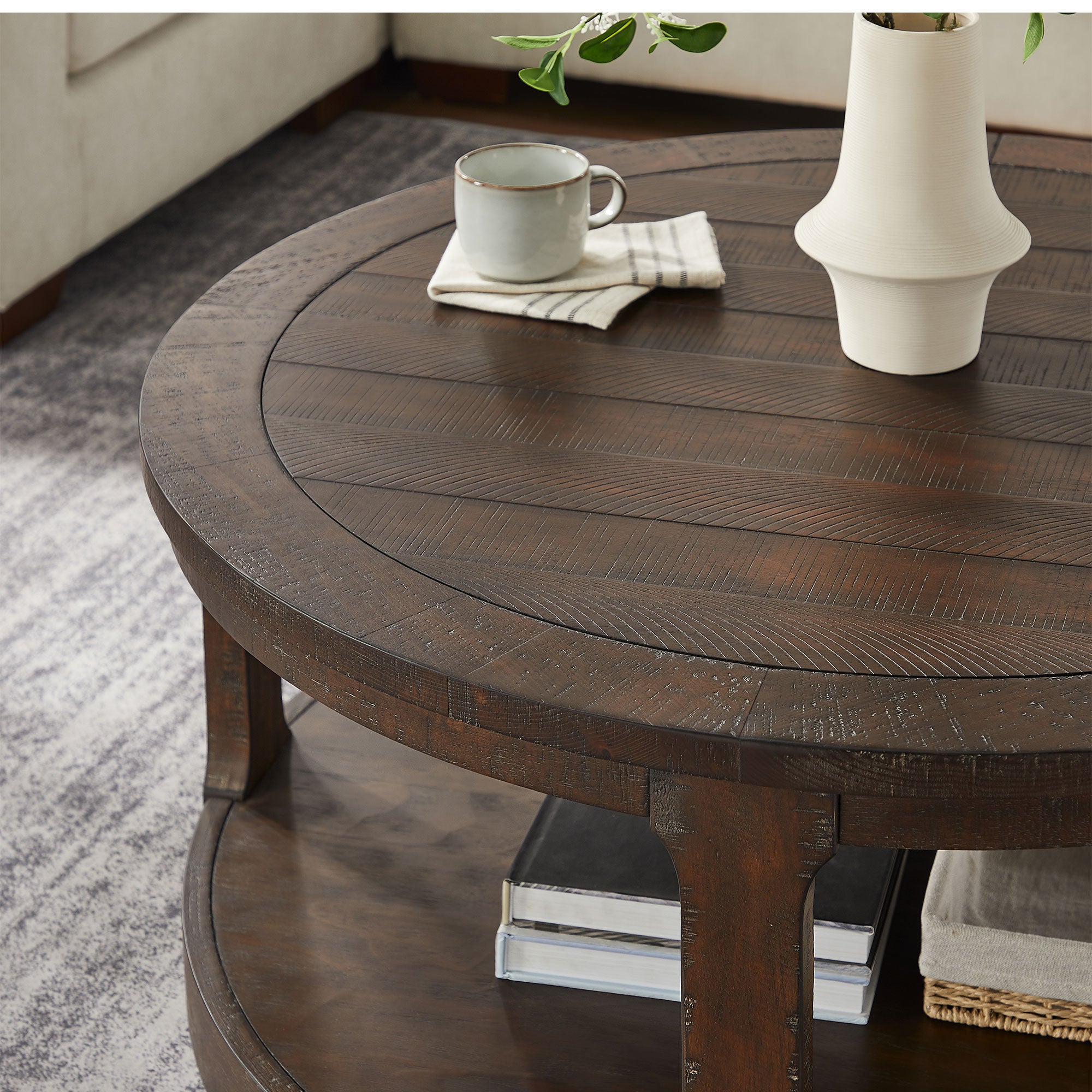 Large Traditional Round Coffee Table