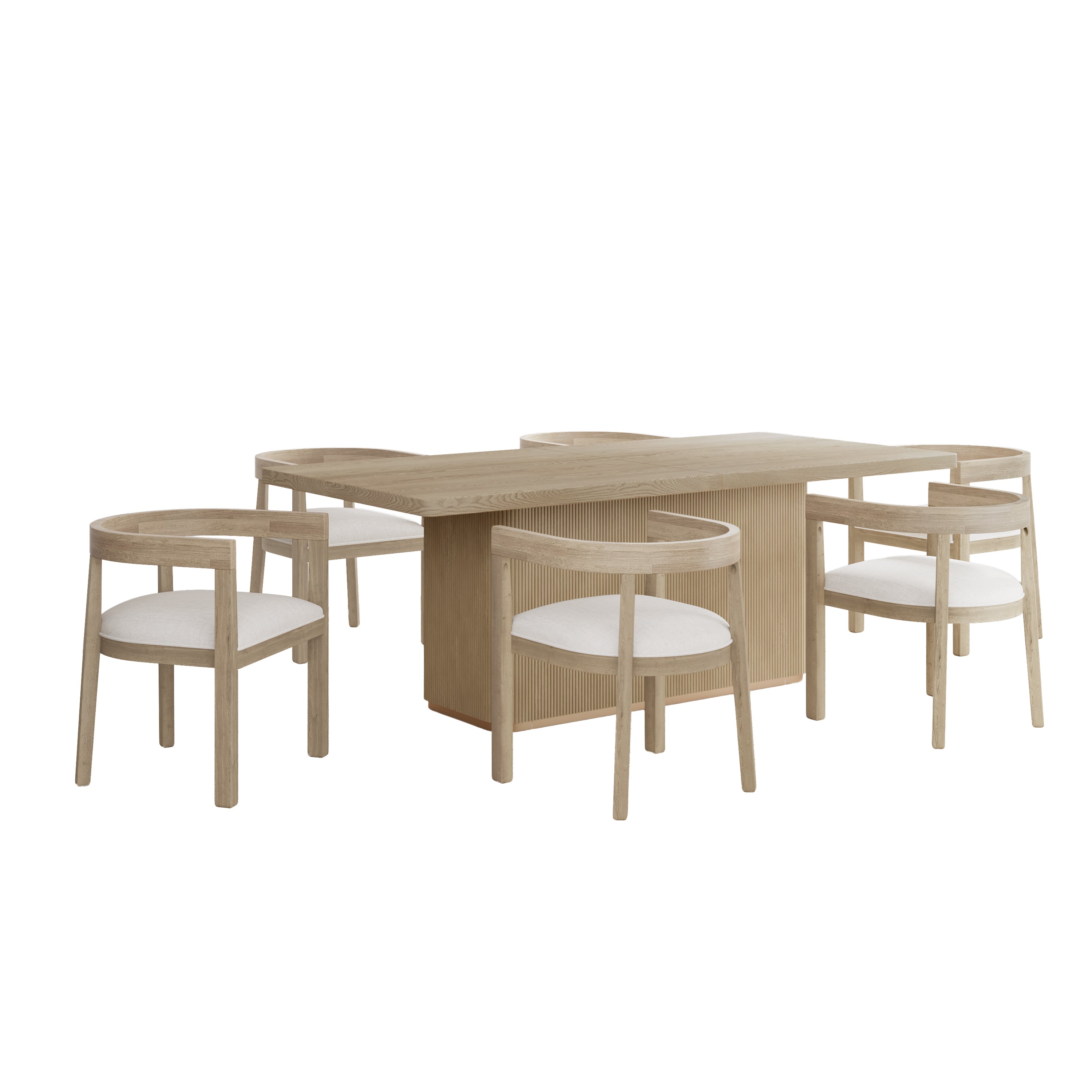Ashford 7-Piece Dining Set with Pedestal Table & 6 Chairs
