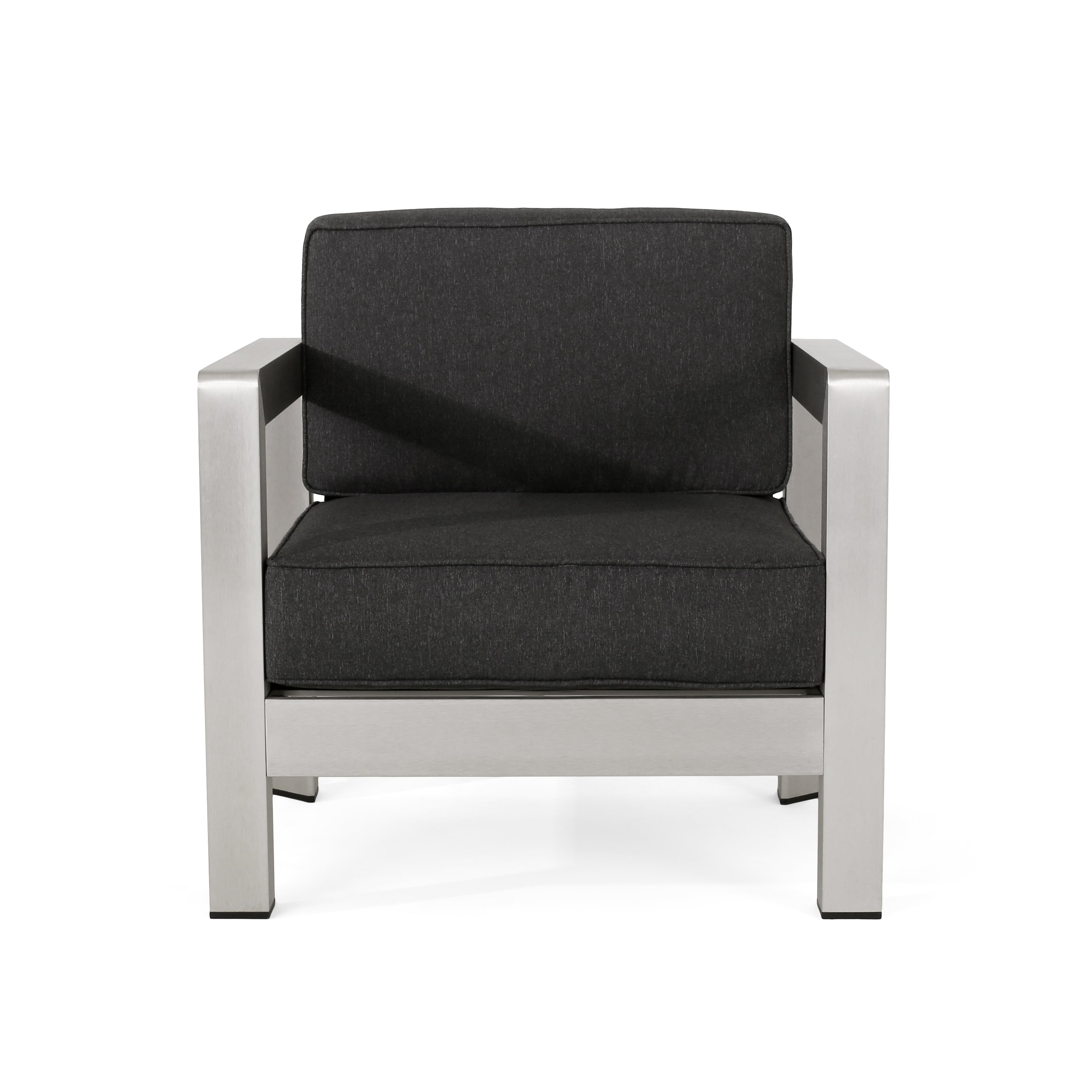 Rutile Outdoor Club Chair with Aluminum Frame and Open Back