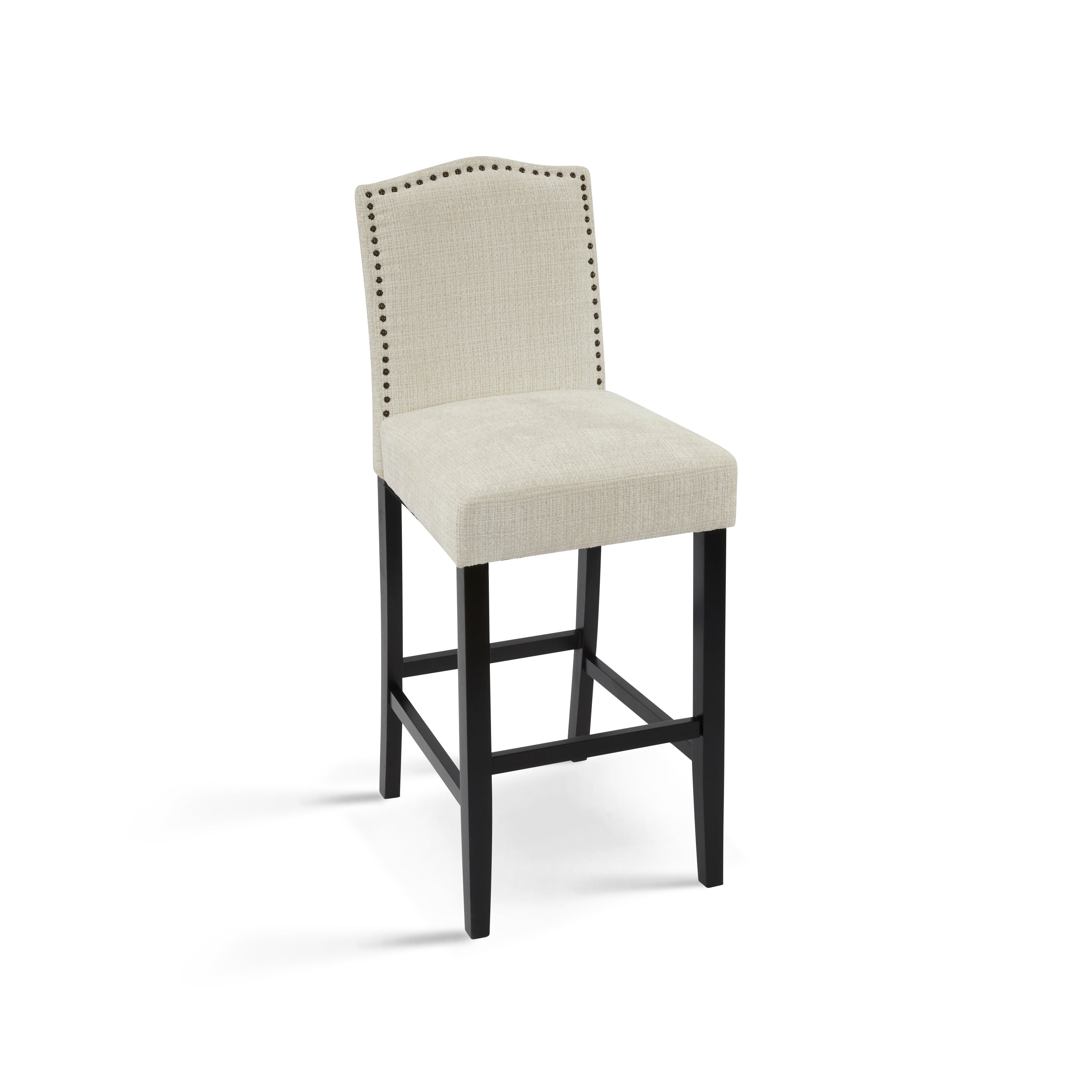 Upholstered Counter Stools with Rubberwood Legs