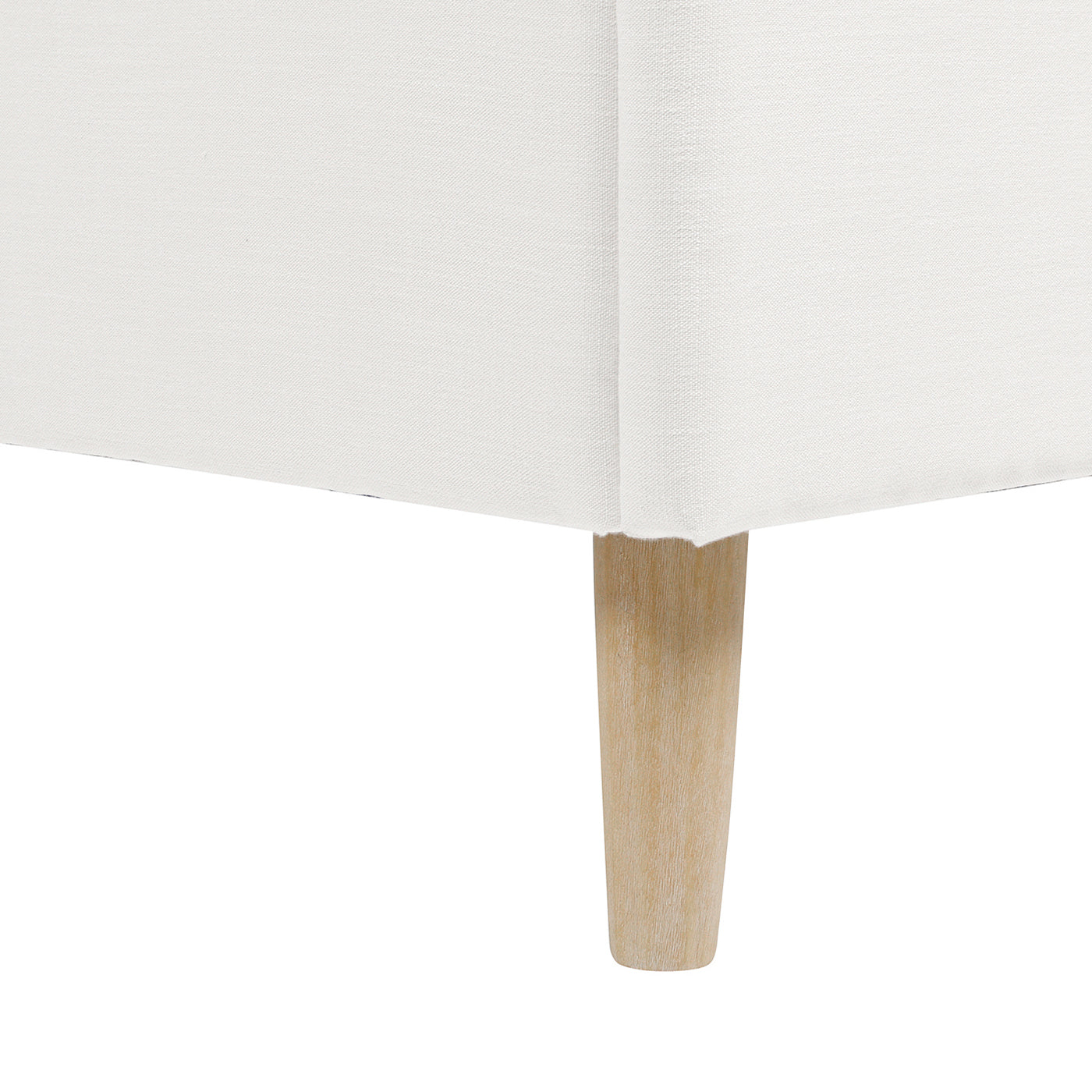 Essencee Upholstered Platform Bed with Wavy Headboard and Wood Legs