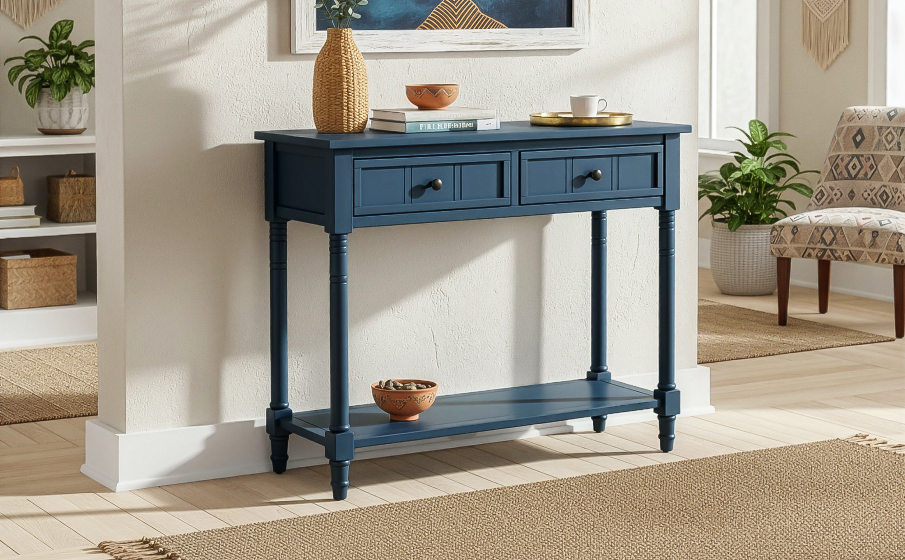 Daisy Traditional Console Table Design with Two Drawers