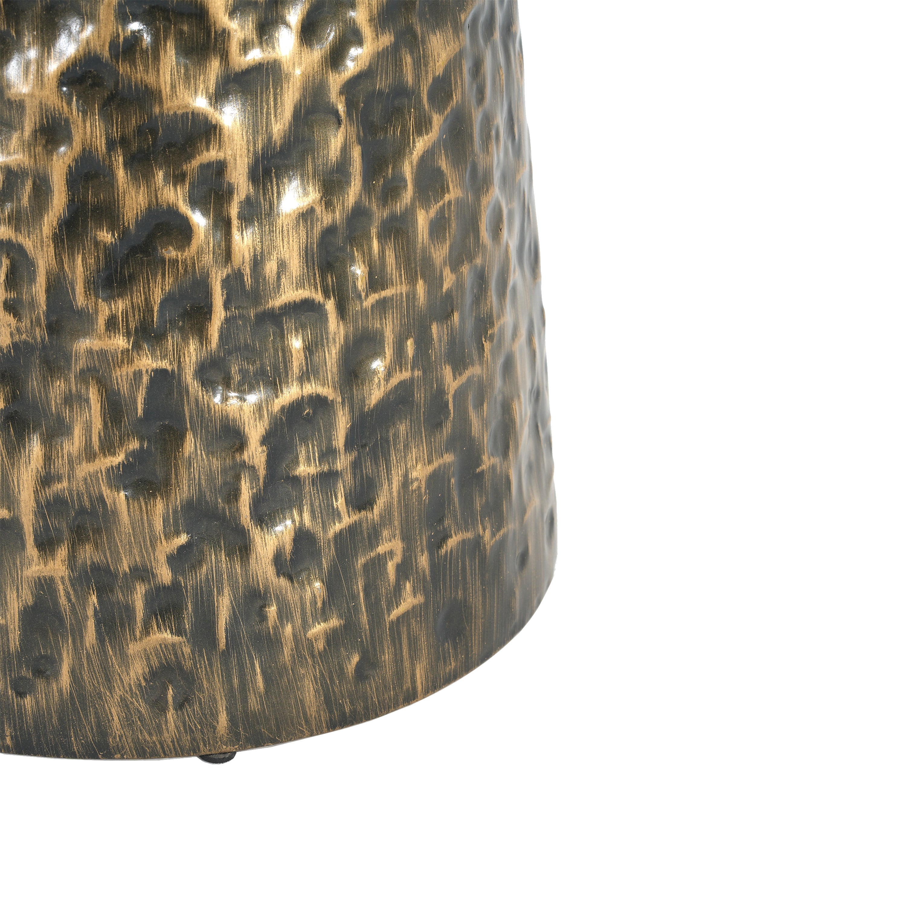 Hand-Hammered Metal Accent Side Table