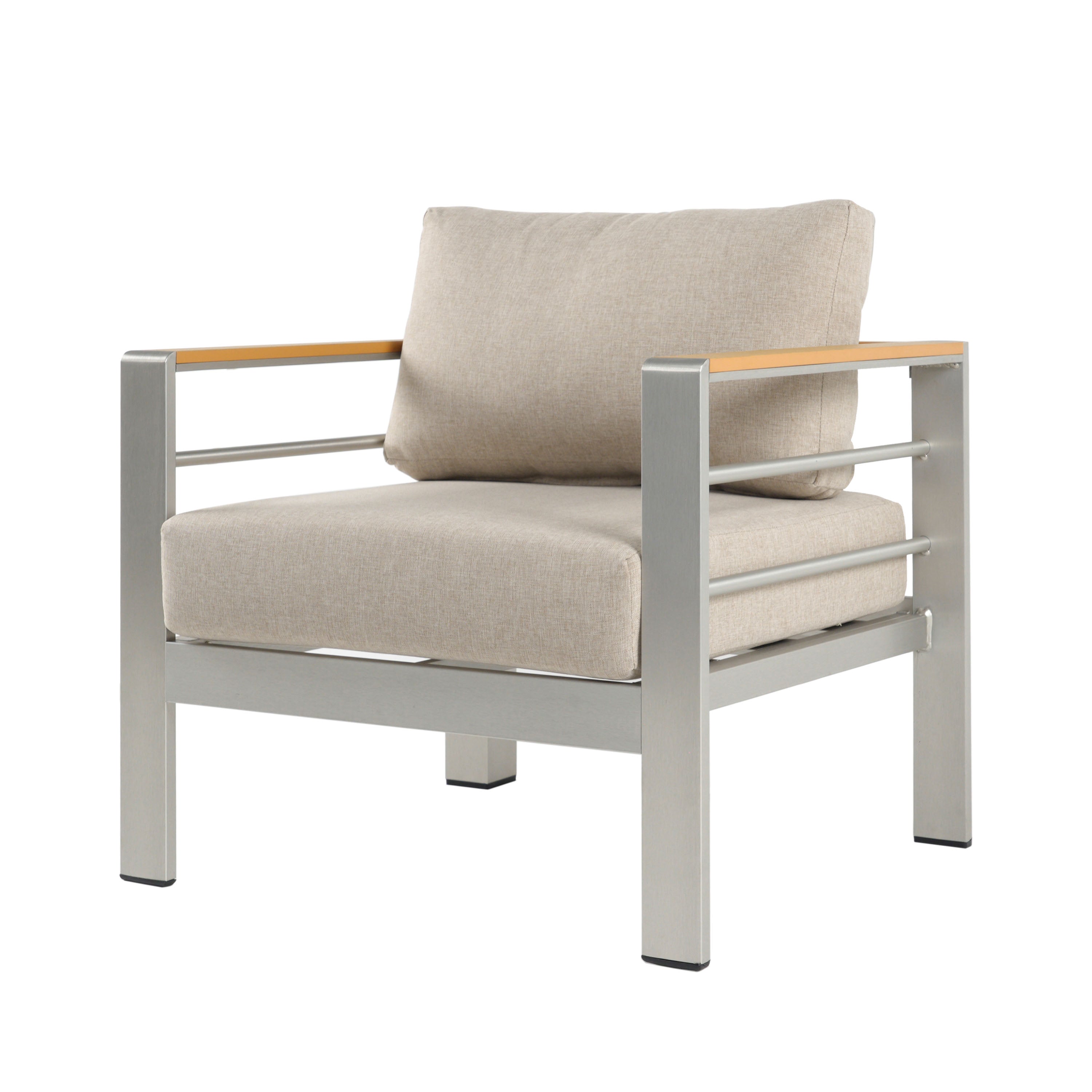 Celestite 4-Piece Patio Set with Loveseat, 2 Club Chairs and Rectangular Coffee Table