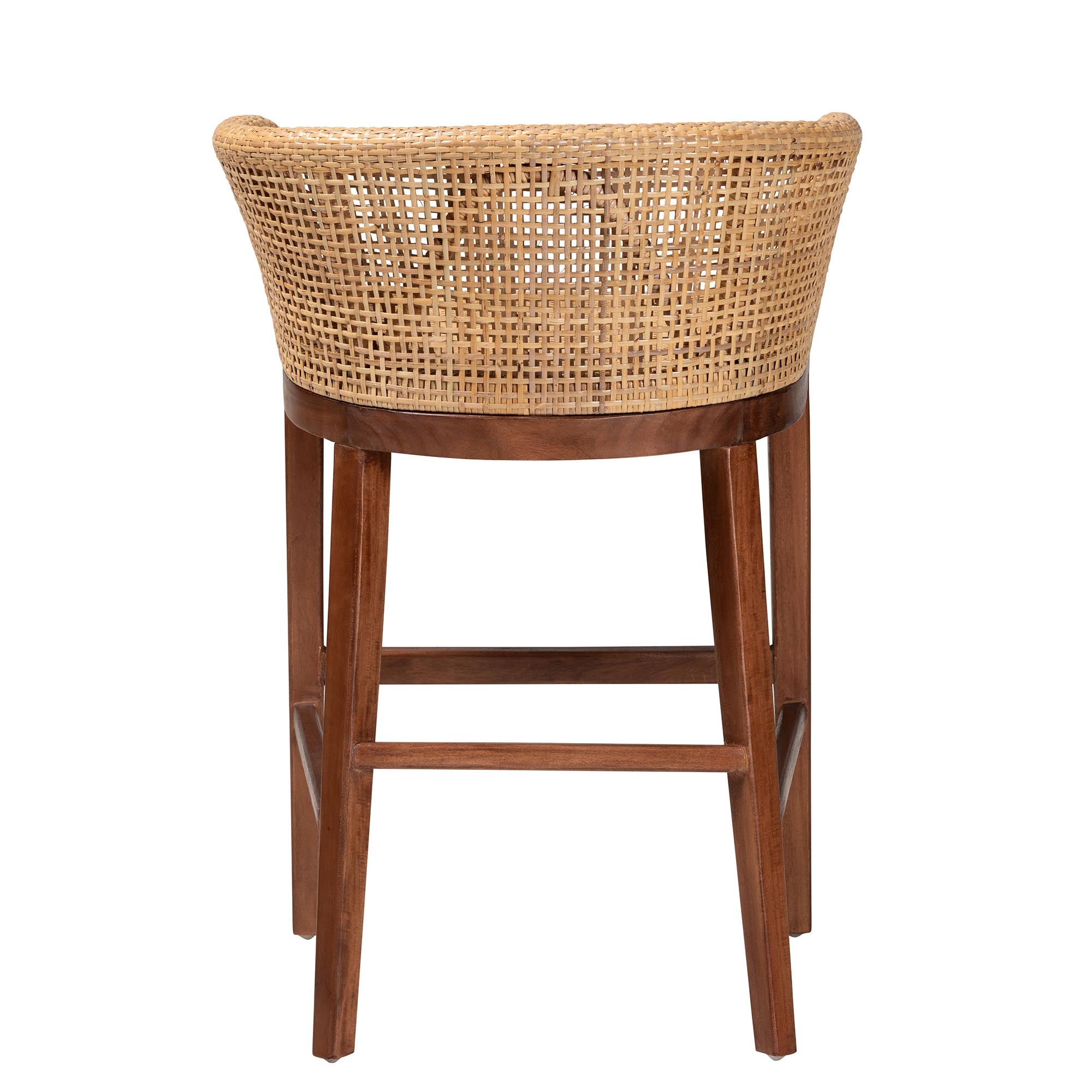 Brittney Rattan and Acacia Wood Counter Stool