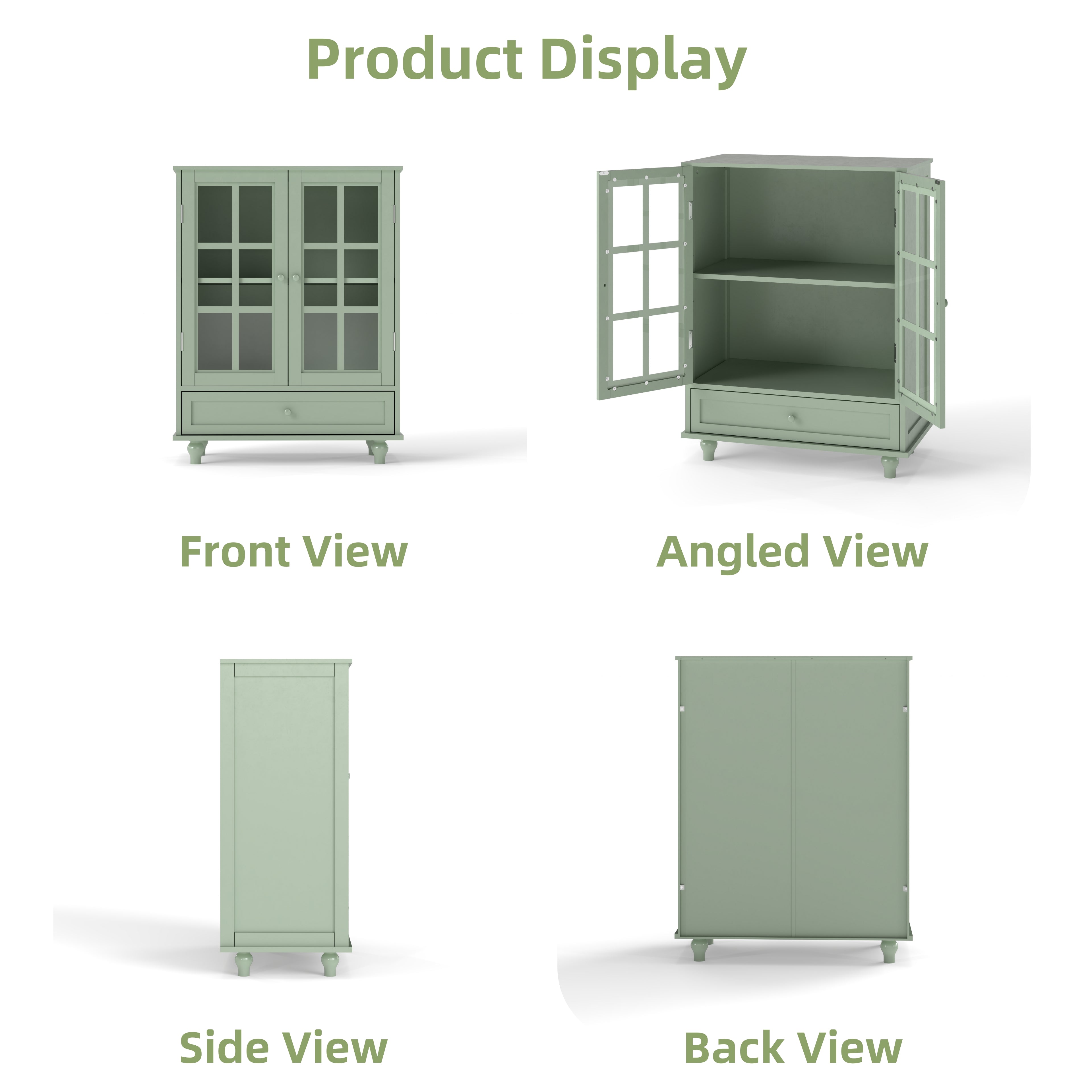 Double Glass Door Accent Cabinet