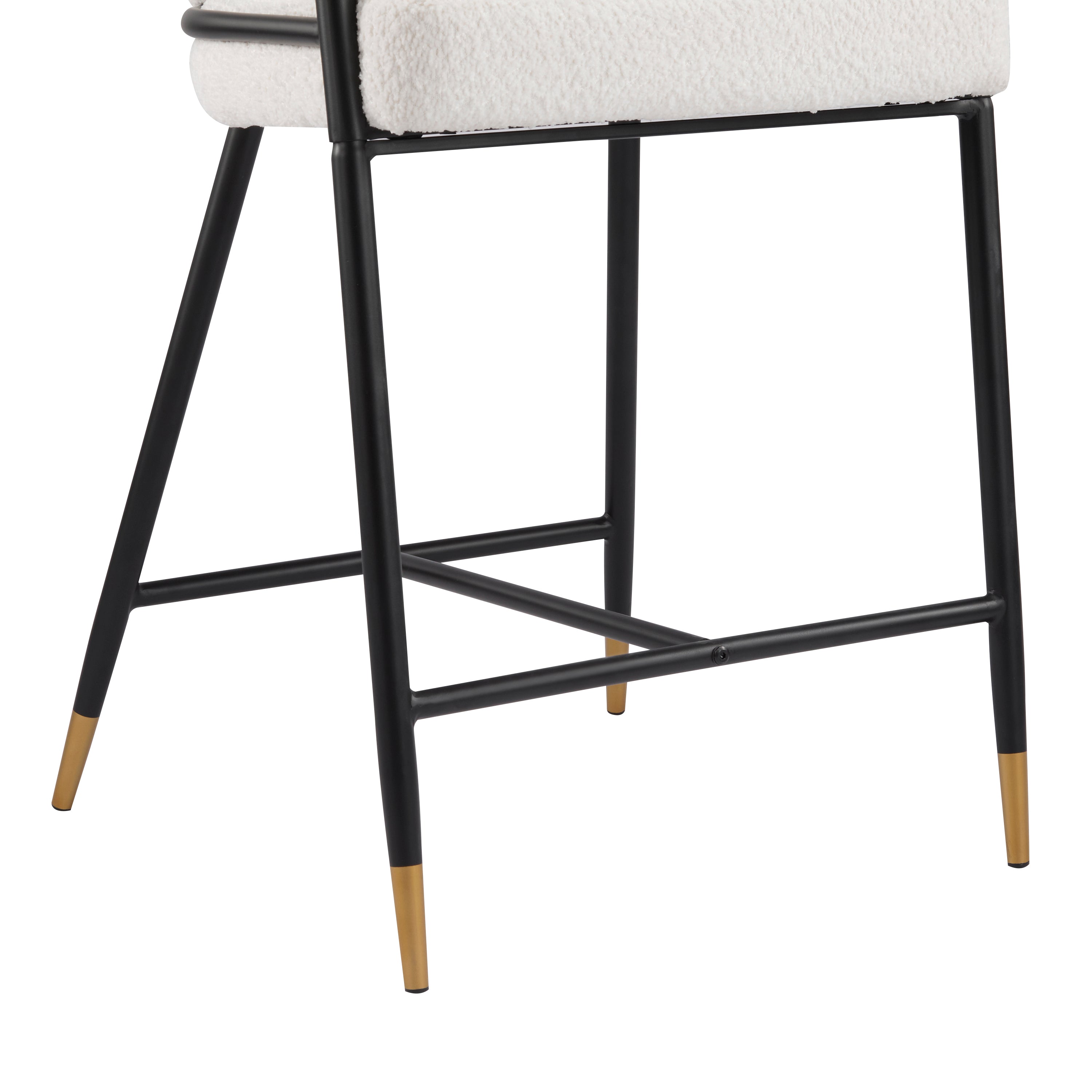 Hawthorn Upholstered Counter Stool with Metal Frame, Set of 2