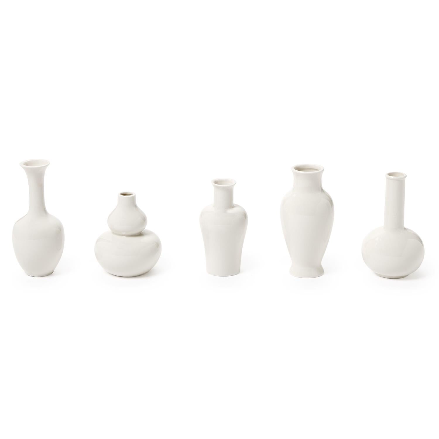 Classic Porcelain Vases, Set of 5