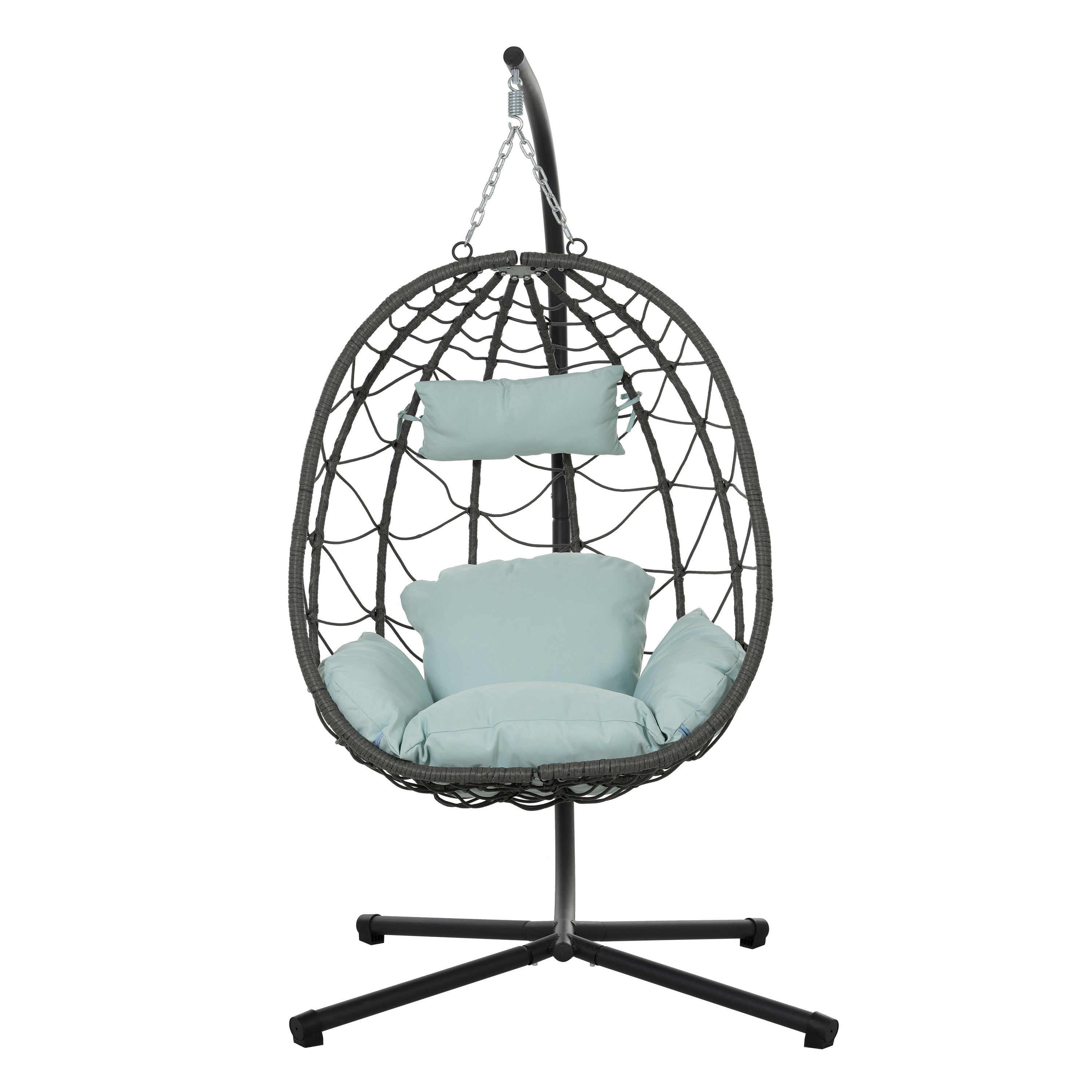 Wicker Hanging Egg Chair Hanging Basket Chair with Stand
