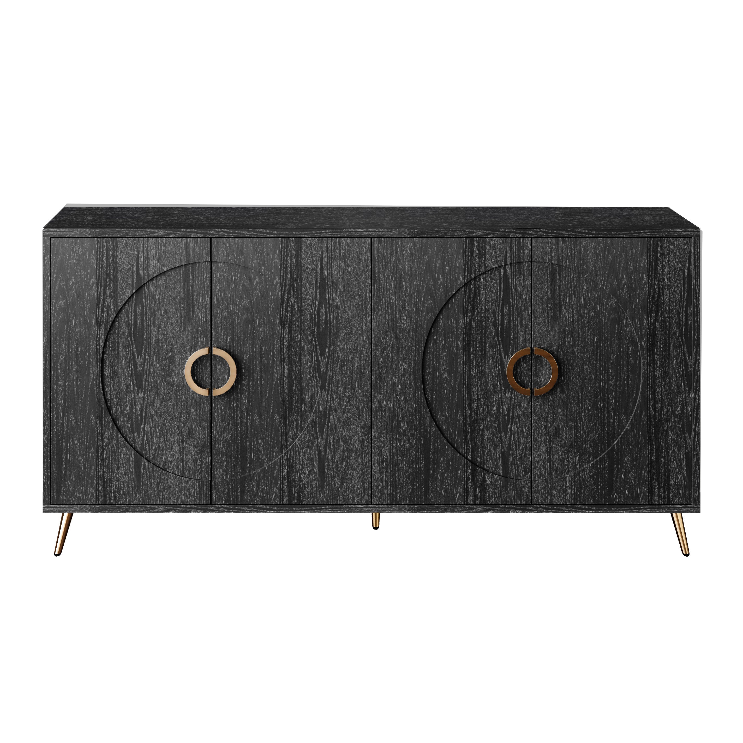 Modern Lacquered 4 Door Wooden Cabinet