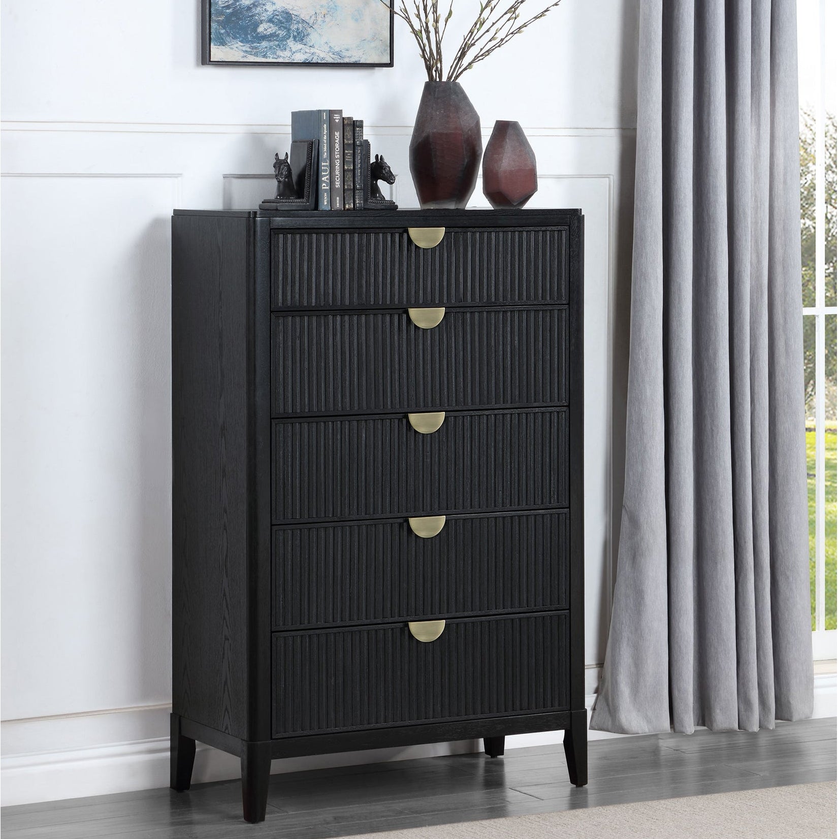 Mason Black 5-Drawer Chest