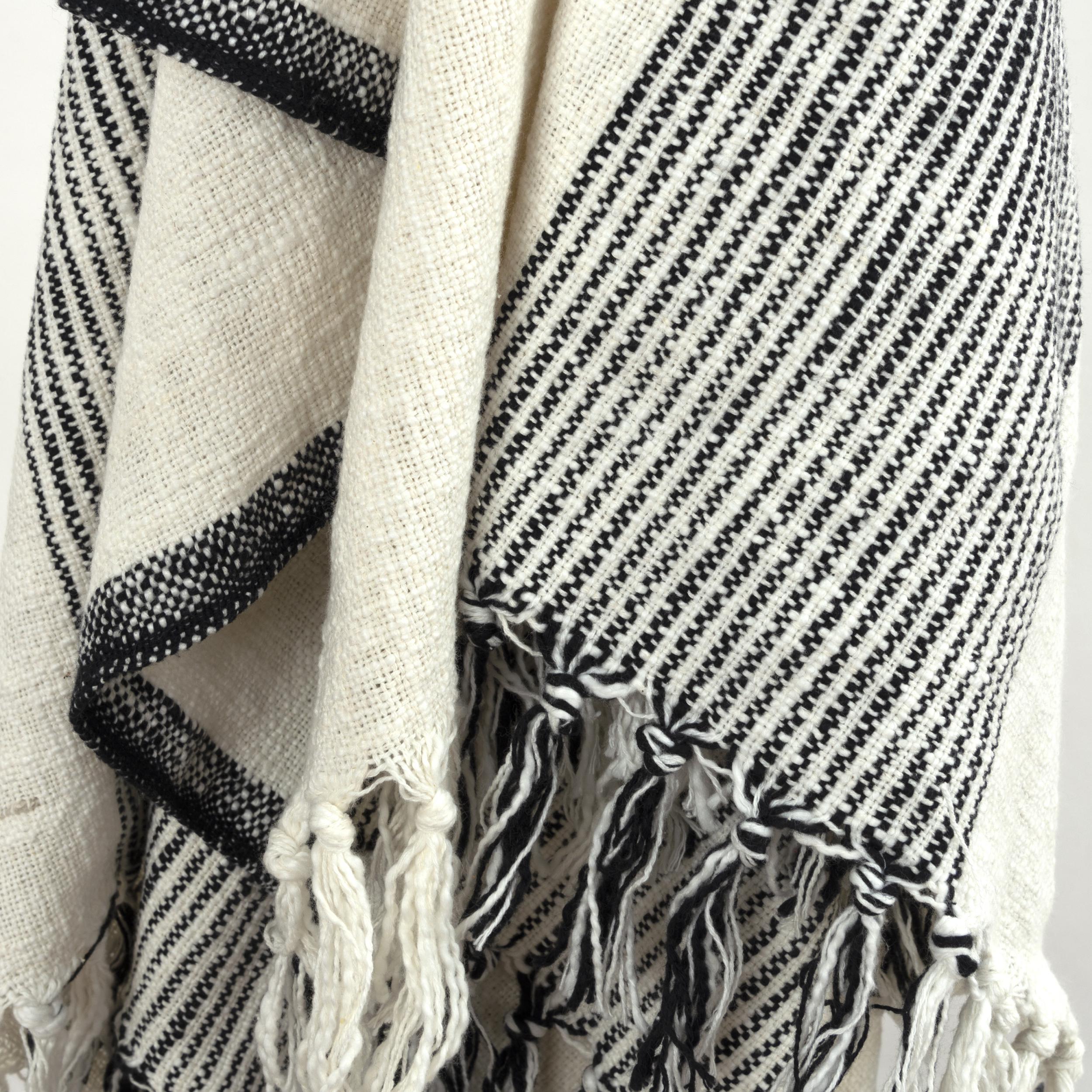 Stripe 100% Woven Textured Cotton Throw