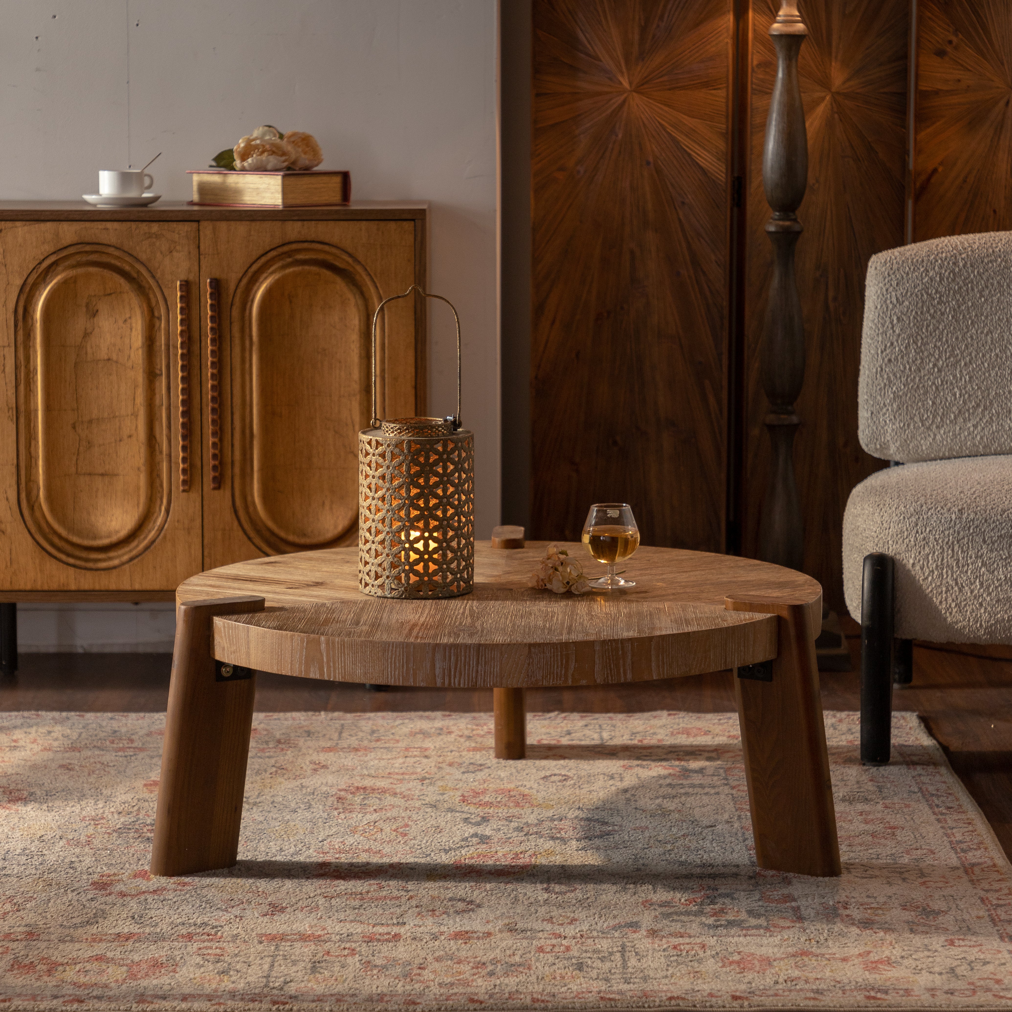 Wood Round Coffee Table