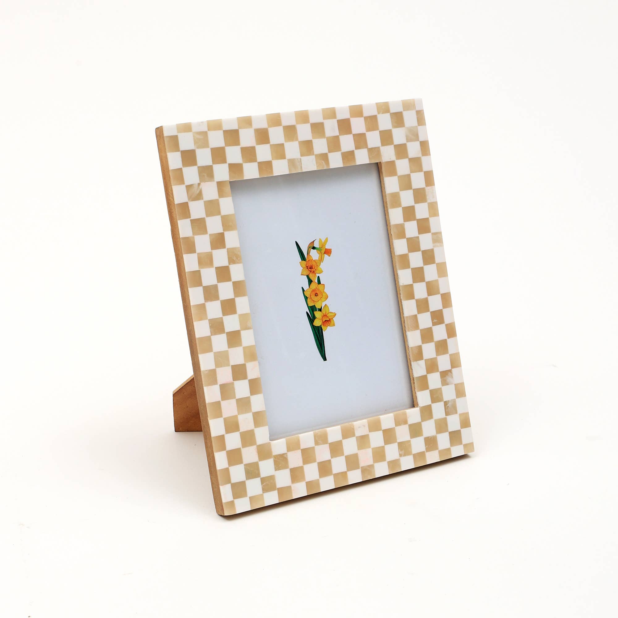 Handcrafted Checkerboard Carnival Resin Photo Frame, 5x7