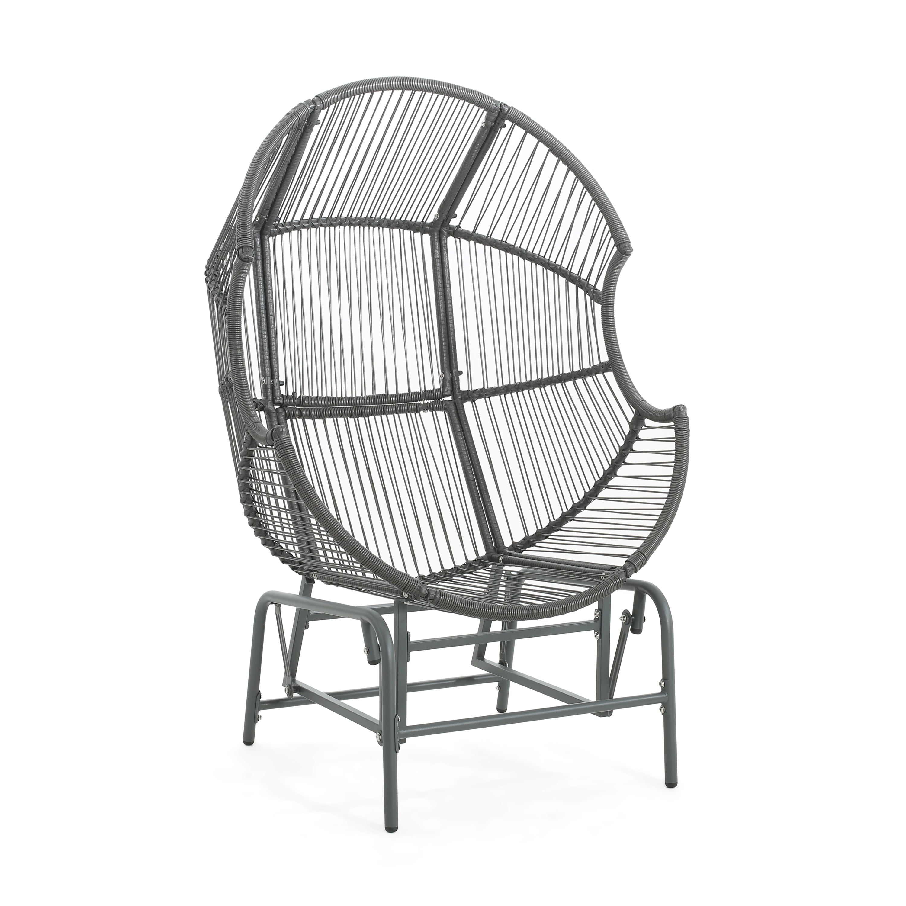 Variscite Outdoor Wicker Glider Chair with Cushion Seat