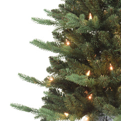 7.5 ft Pre-lit Potted Artificial Christmas Tree with Clear Lights & Decorative Base