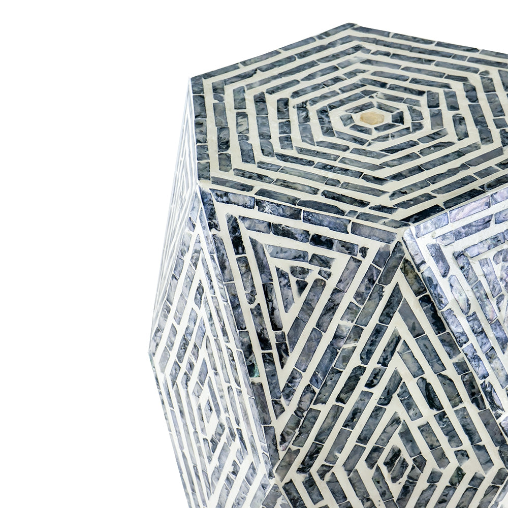 Capiz Hexagon Side Table