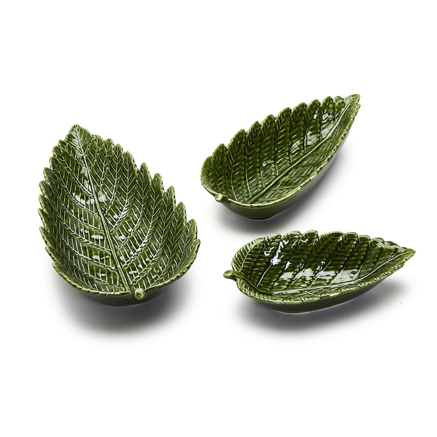 Fern Leaf Tid Bit Plates, Set of 3