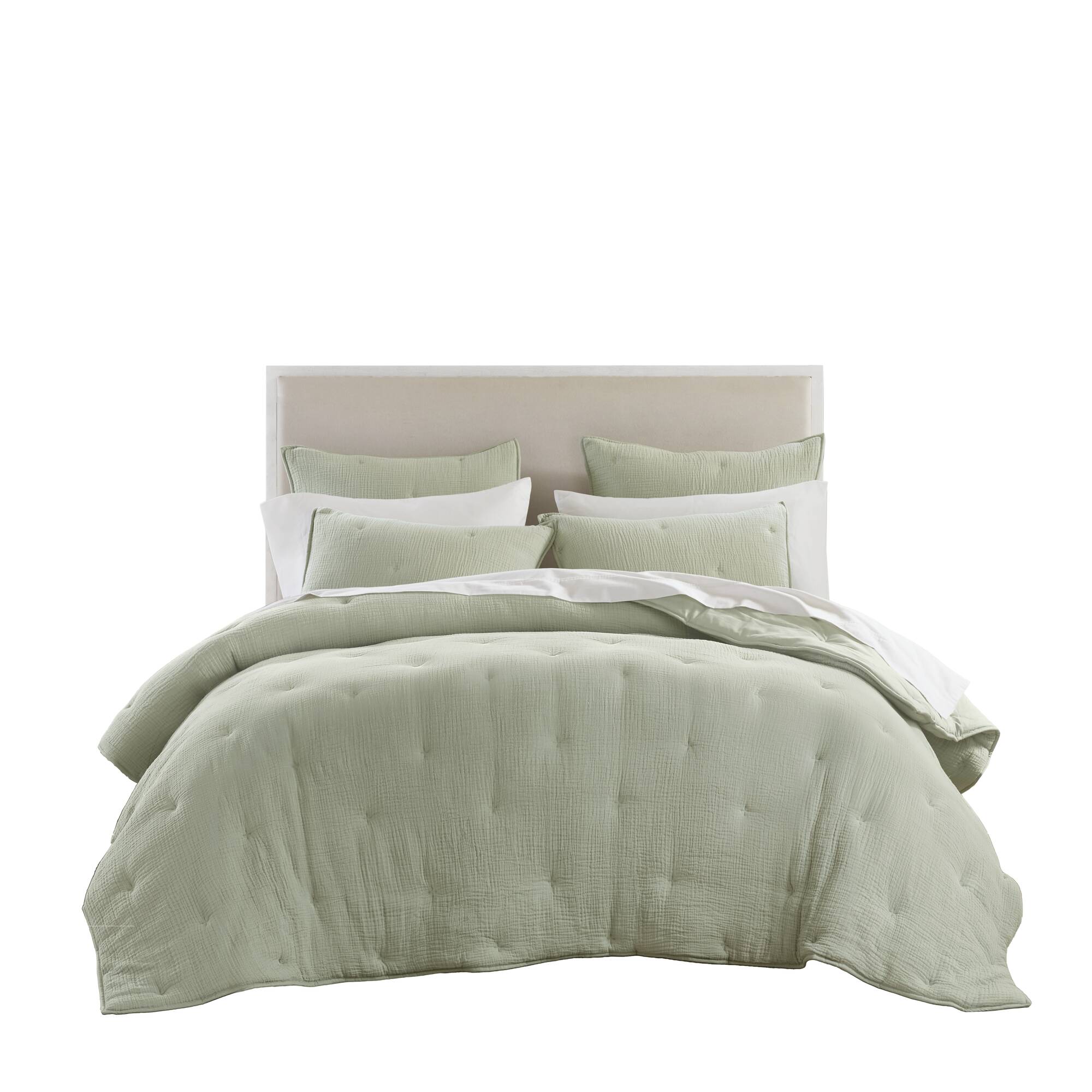 3 Piece Cotton Gauze Embroidered Quilt Set