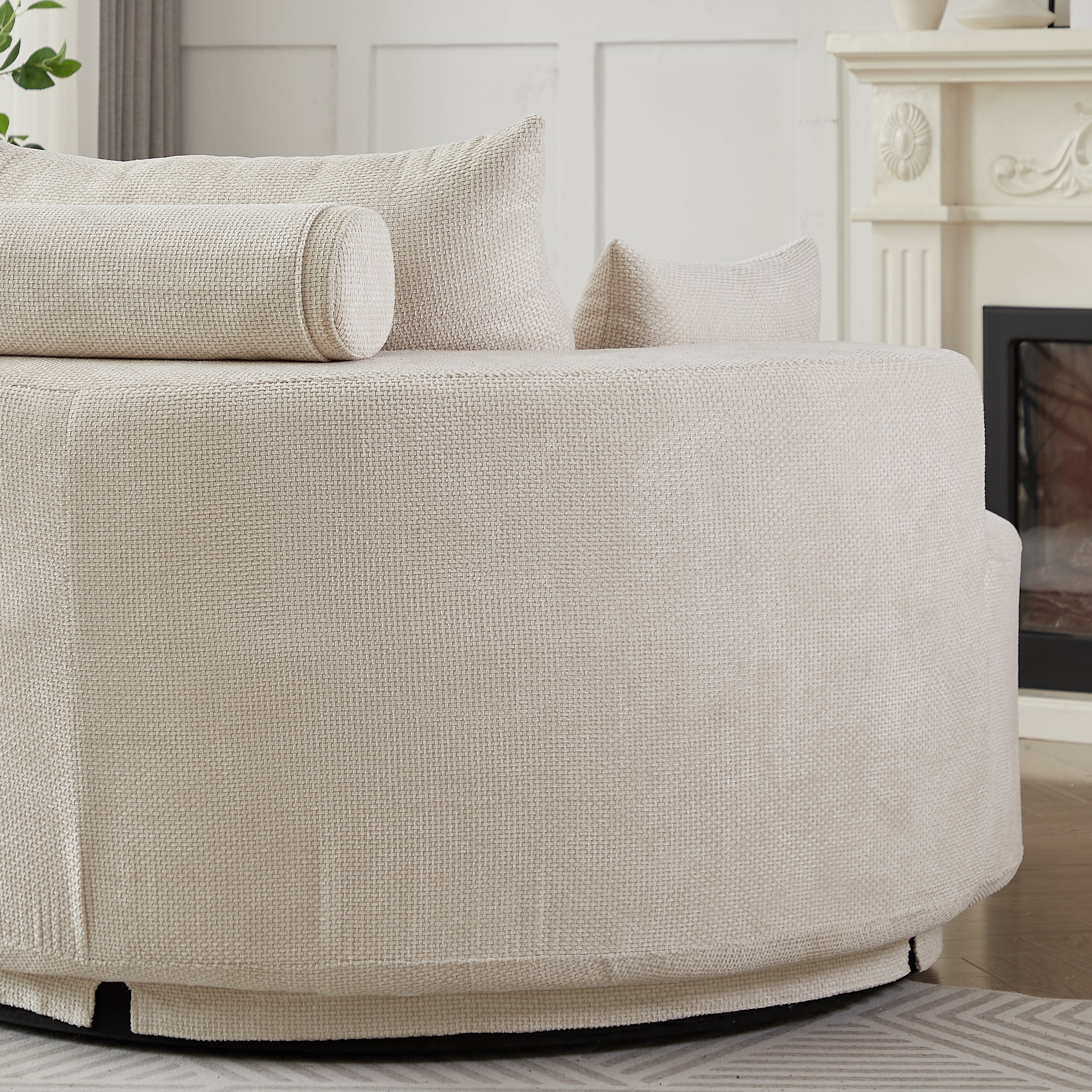 Oversized Chenille Swivel Lounge Chair