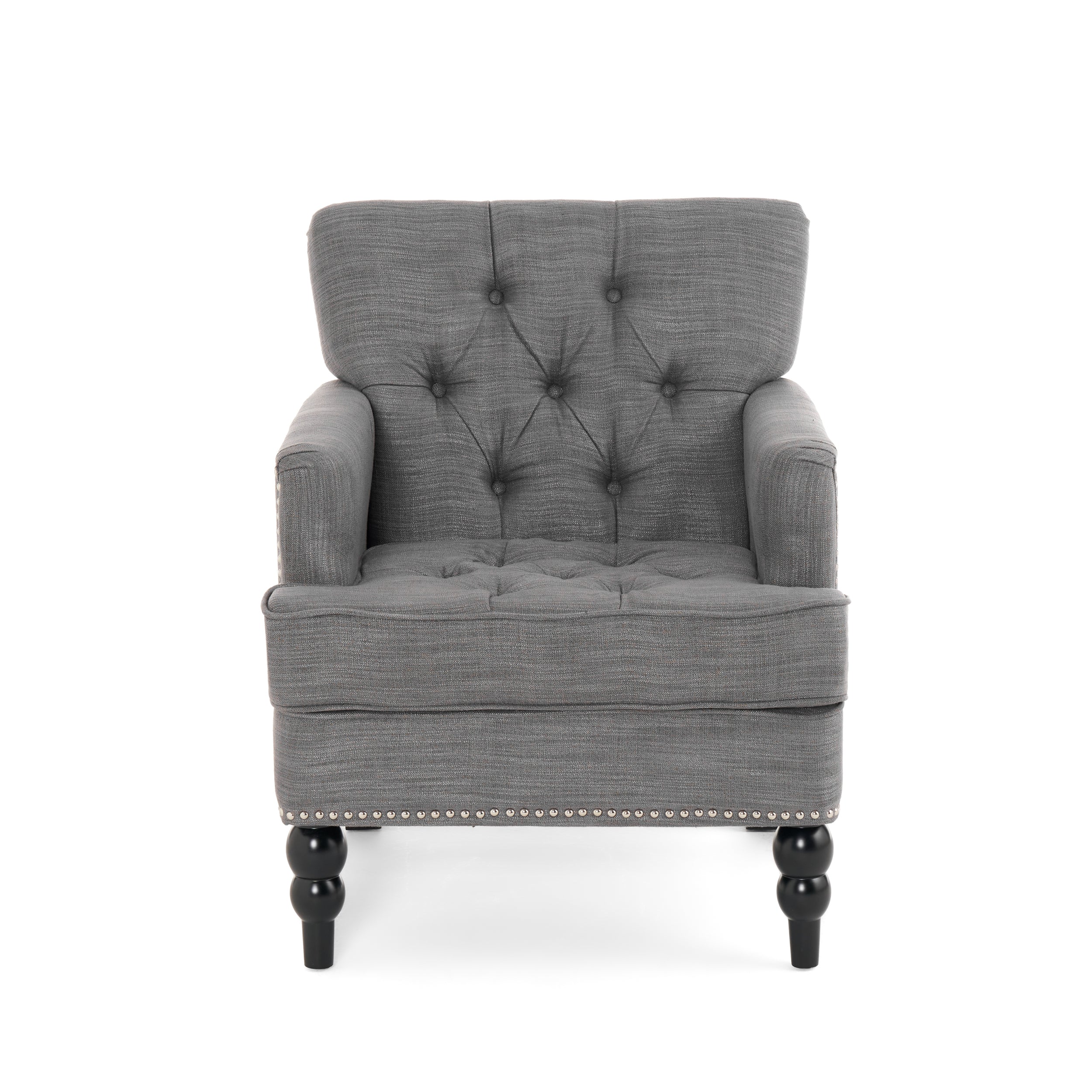 Harrison Tufted Club Chair with Button Tufting and Nailhead Trim