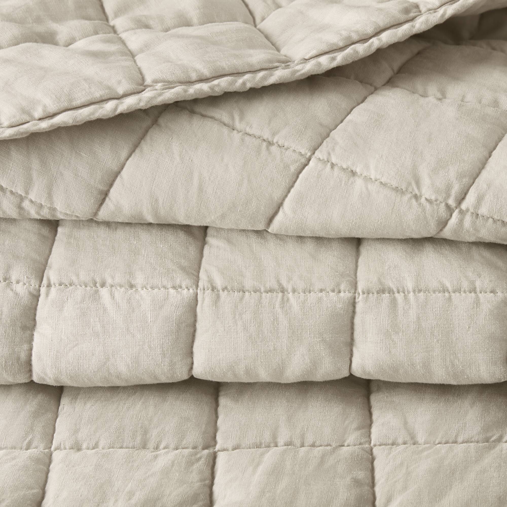3 Piece Garment Washed French Linen Quilt Set