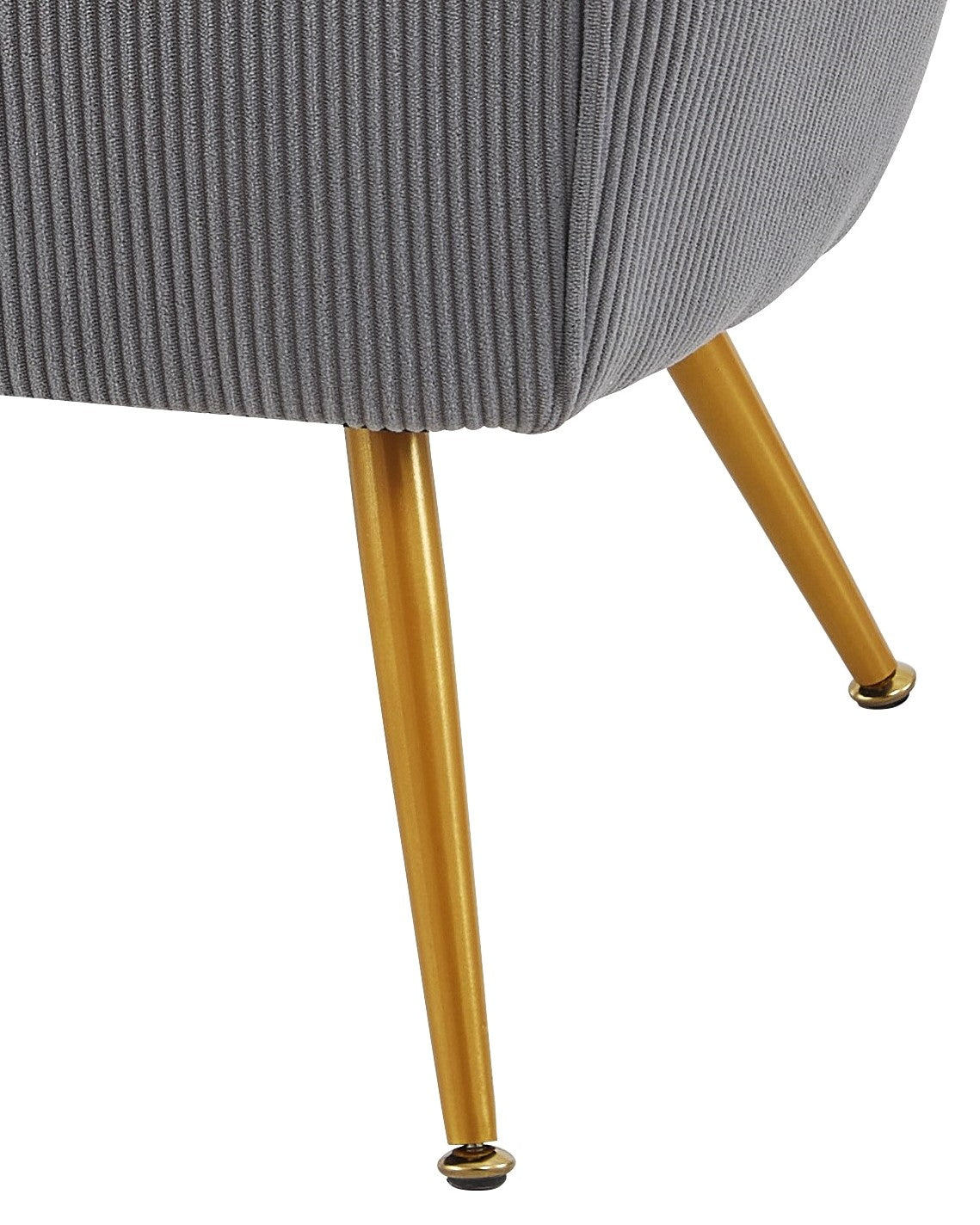 Corduroy Accent Chair with Gold Metal Legs, Modern Upholstered Armchair, Comfy Barrel Chair for Living Room Bedroom