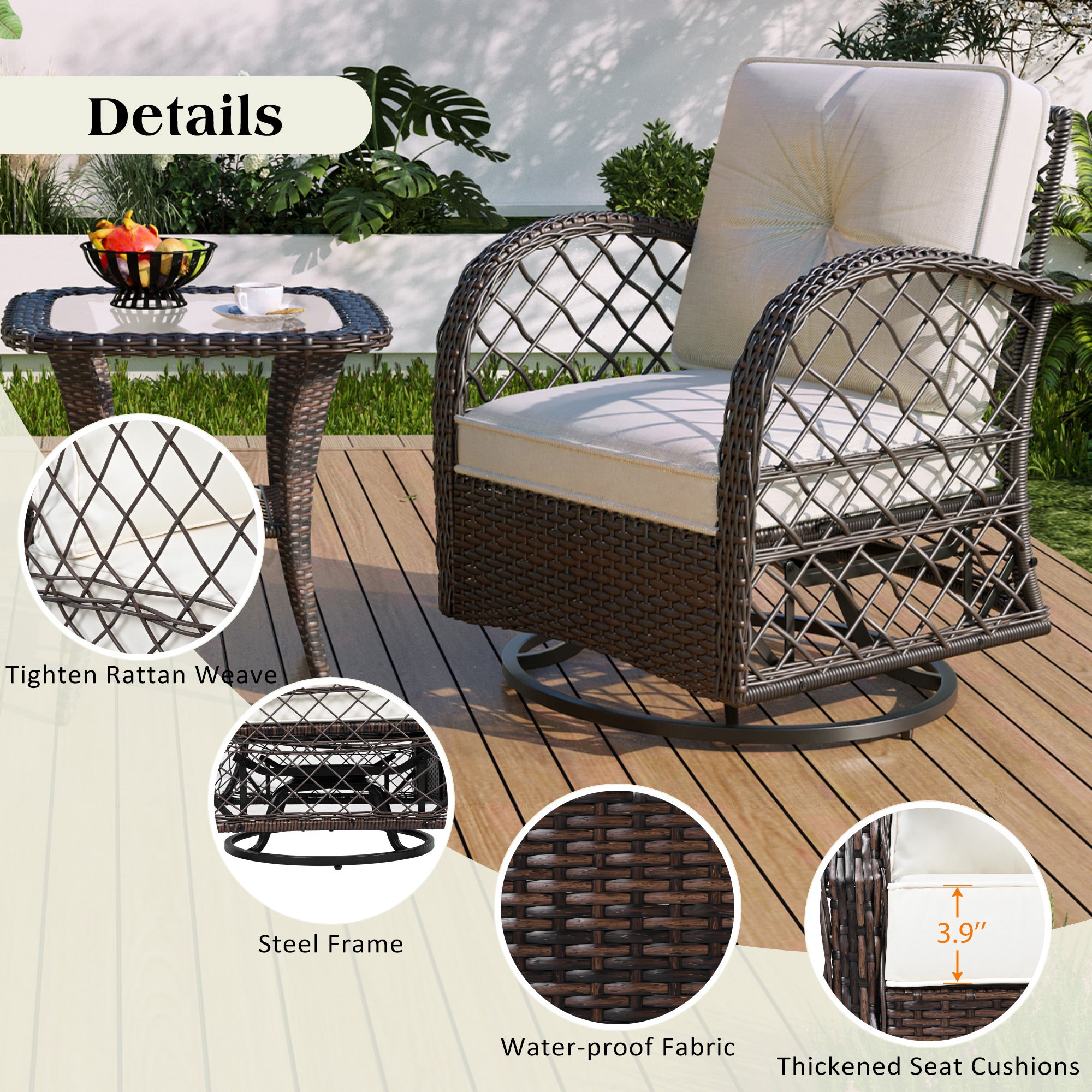3-Piece Outdoor Chat Set