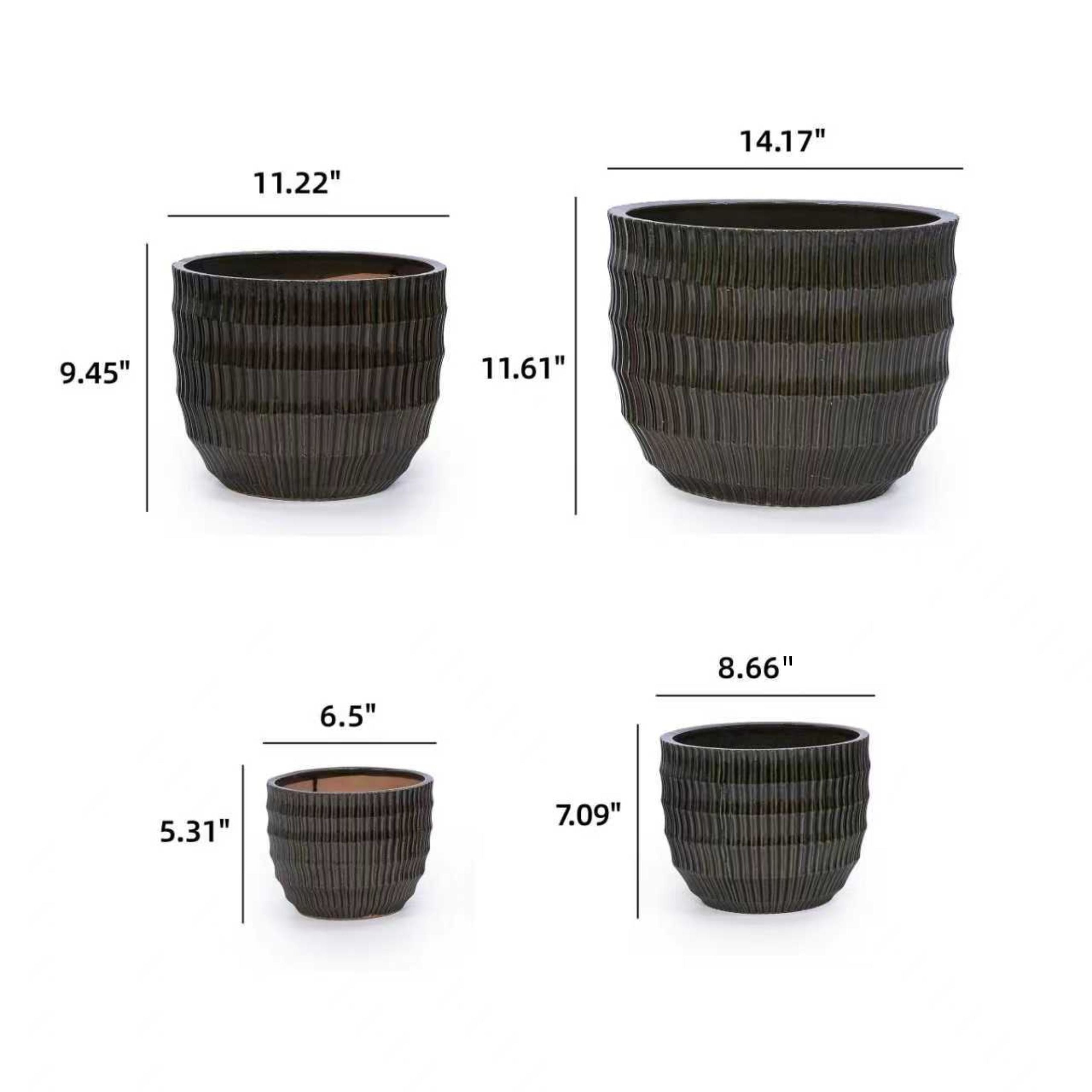 Ekon Handmade Ceramic Planter, Set of 4