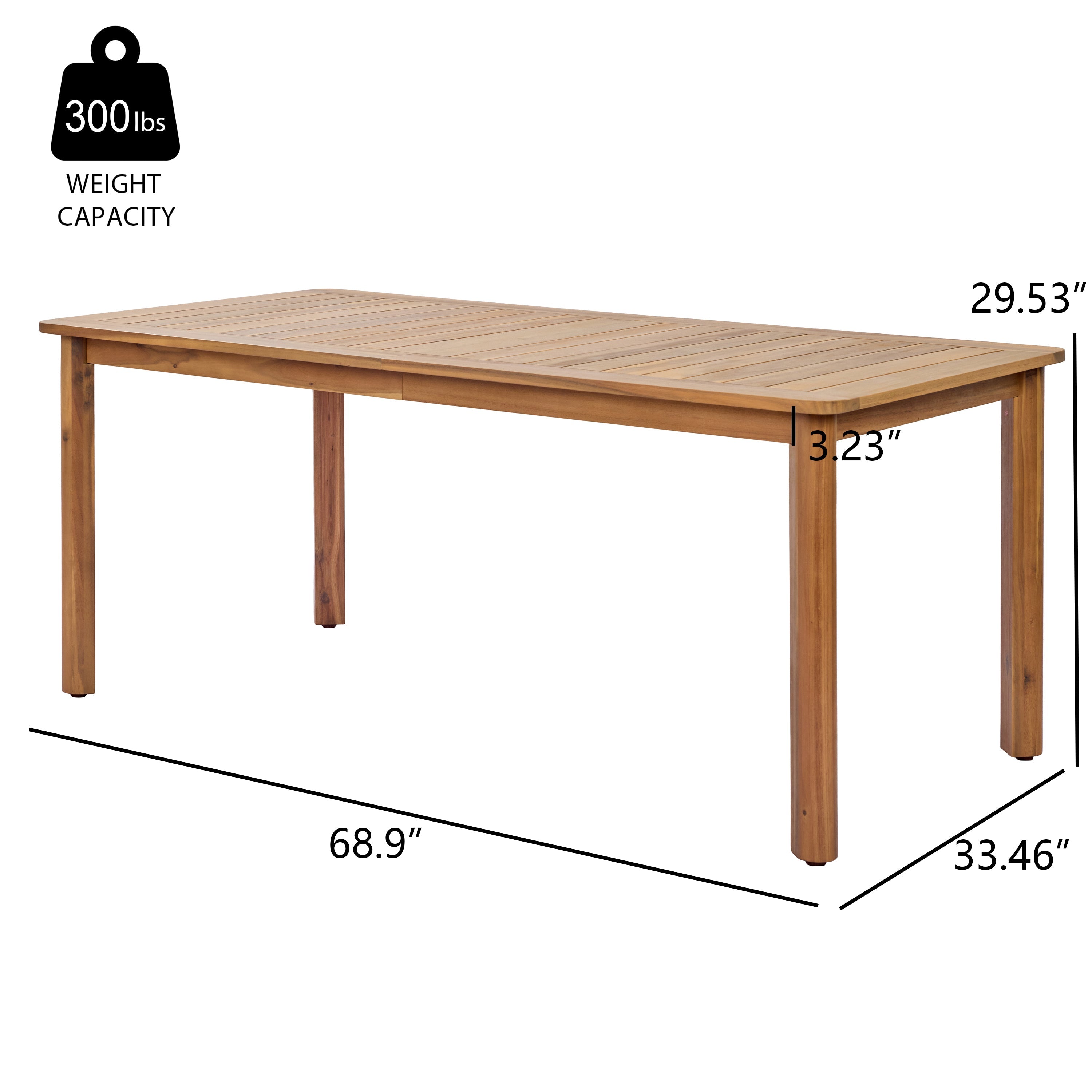 Miles 7 Piece Outdoor Acacia Wood Dining Set With Cushions