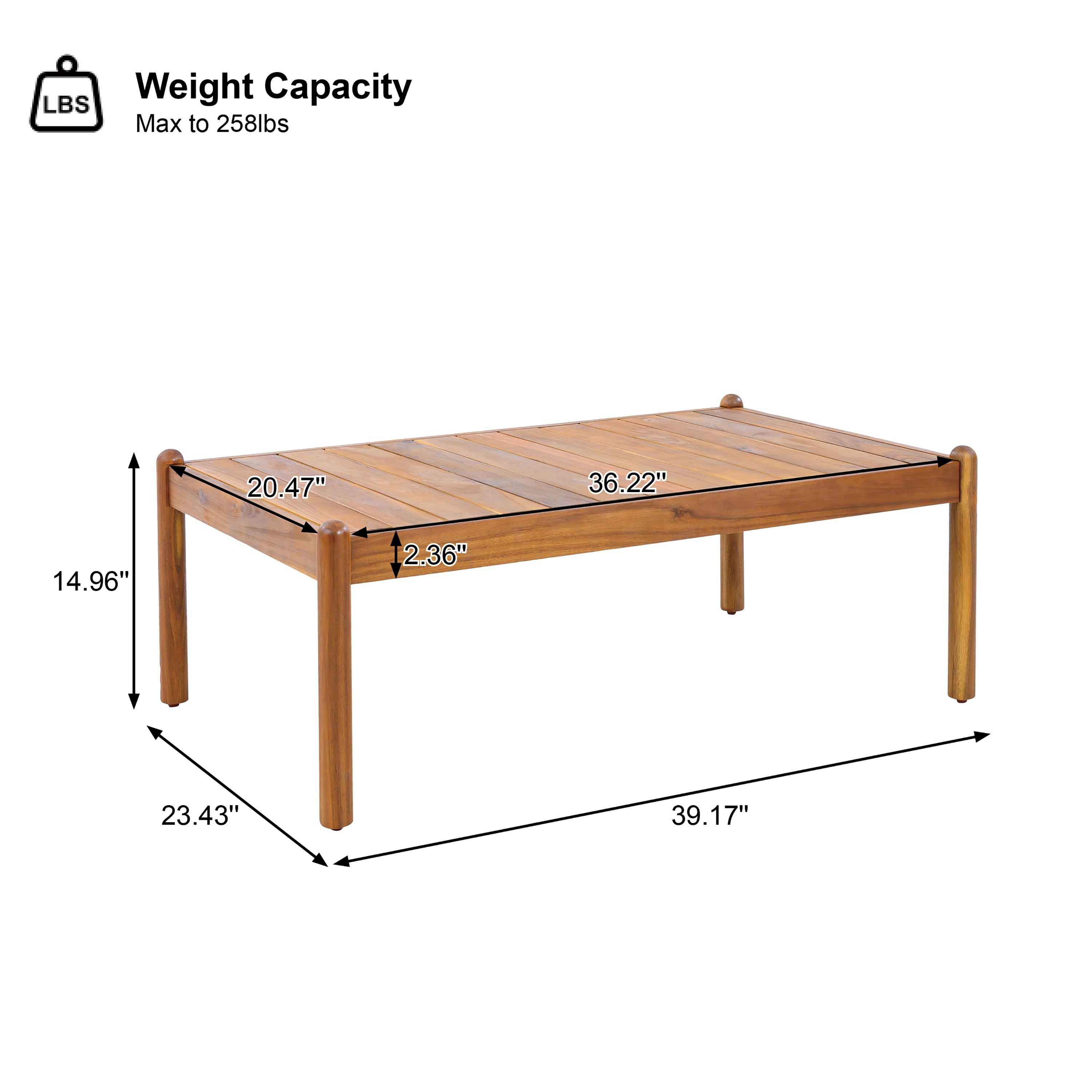 Seabrook Acacia Wood Outdoor Coffee Table