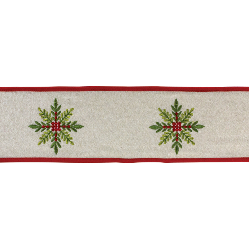 4" Nordic Snowflake Wool Ribbon (Set of 2)