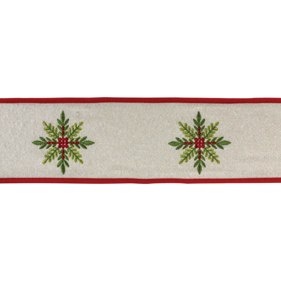 4" Nordic Snowflake Wool Ribbon, Set of 2