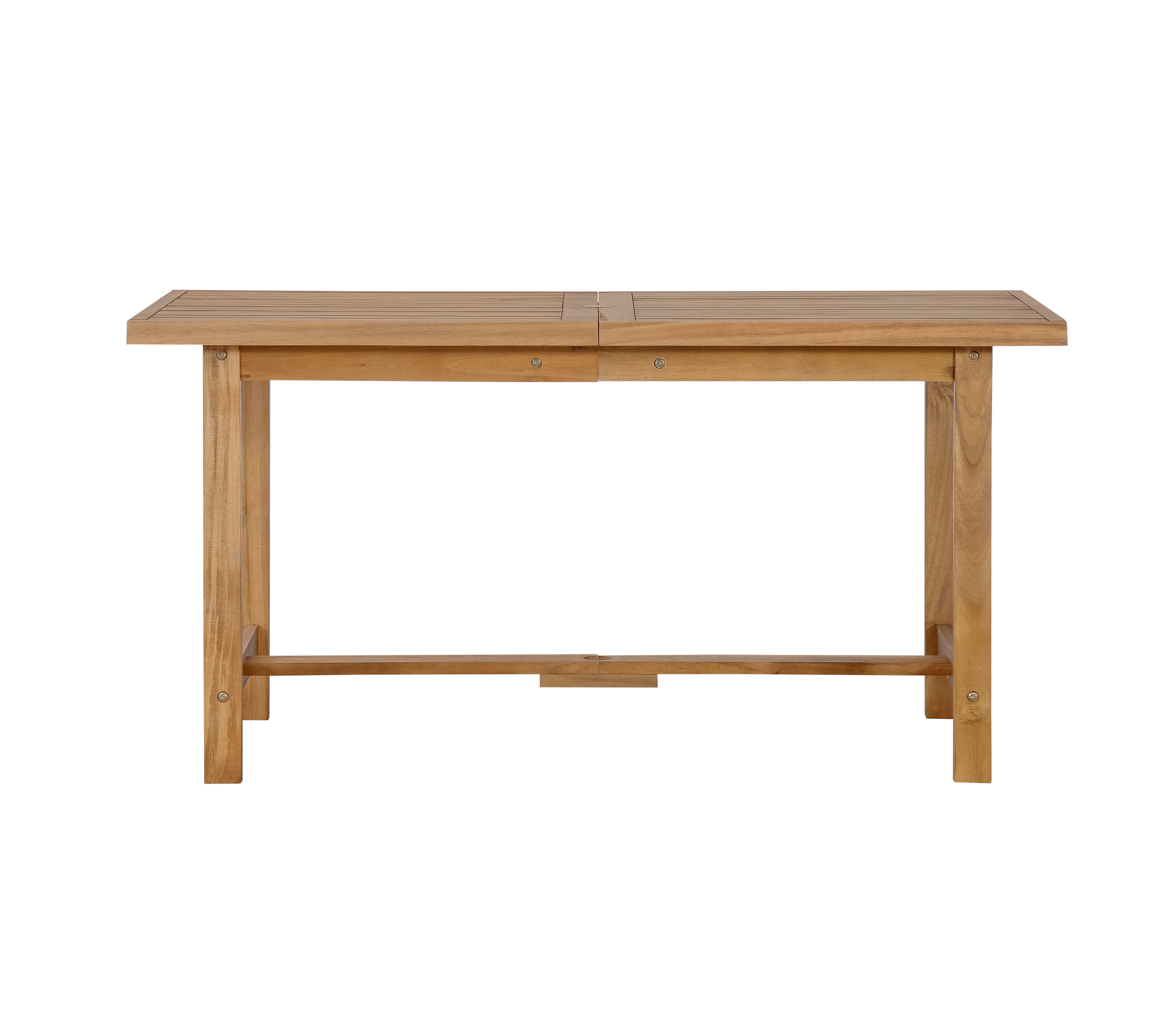 5-Piece Outdoor Acacia Wood Outdoor Dining Set, 59.06-Inch Rectangular Table with Umbrella Hole