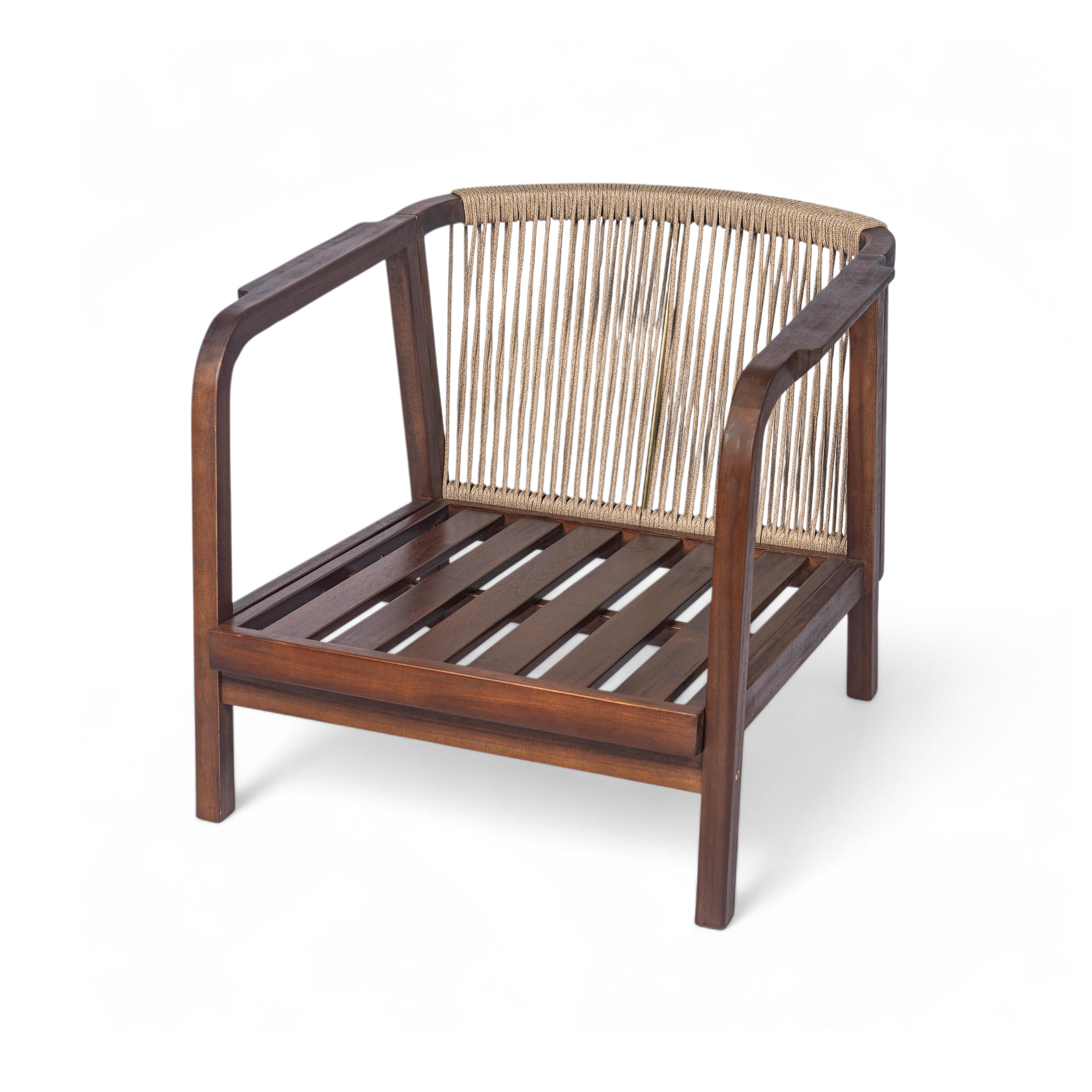 Calder Outdoor Lounge Chair with Woven Backrest