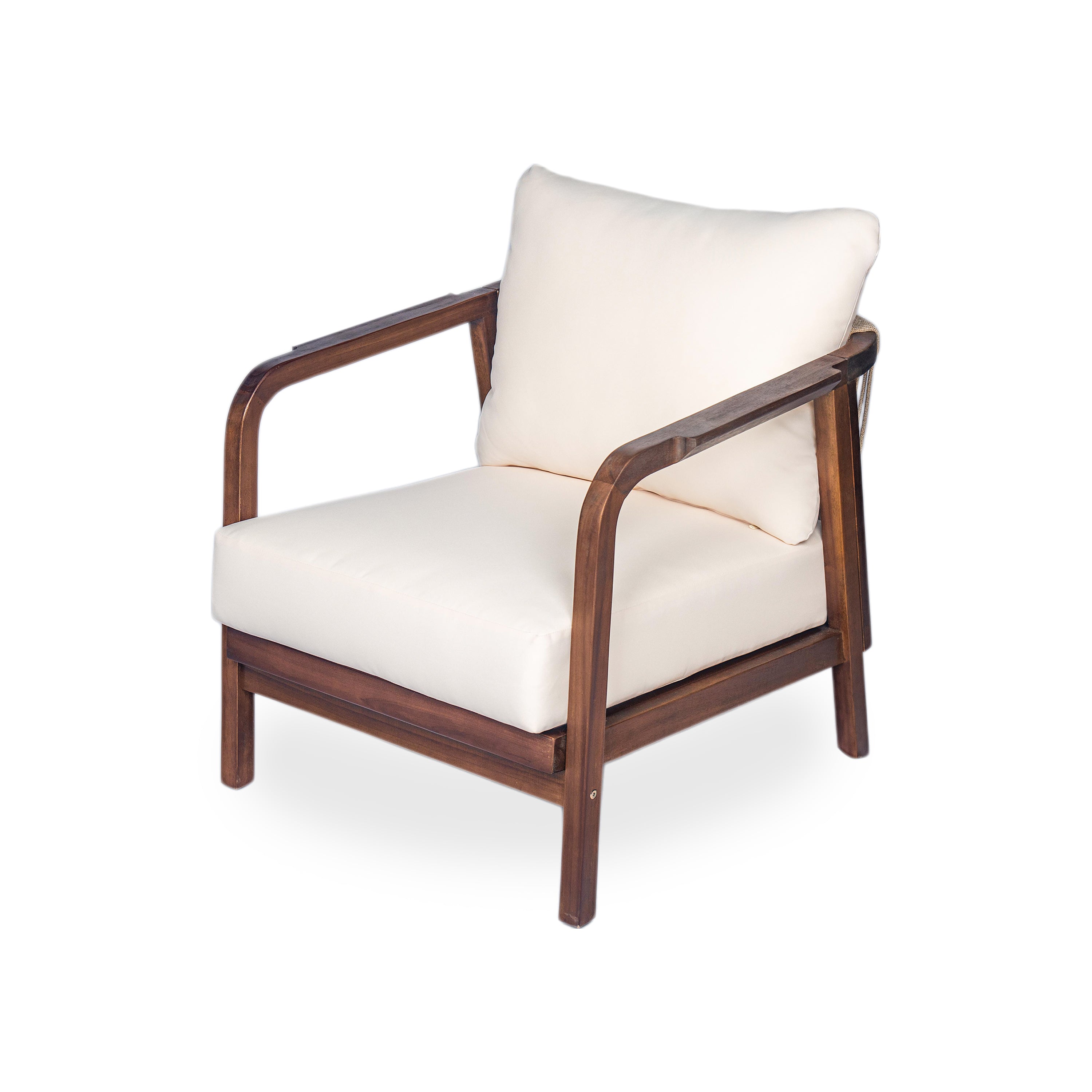 Calder Outdoor Lounge Chair with Woven Backrest