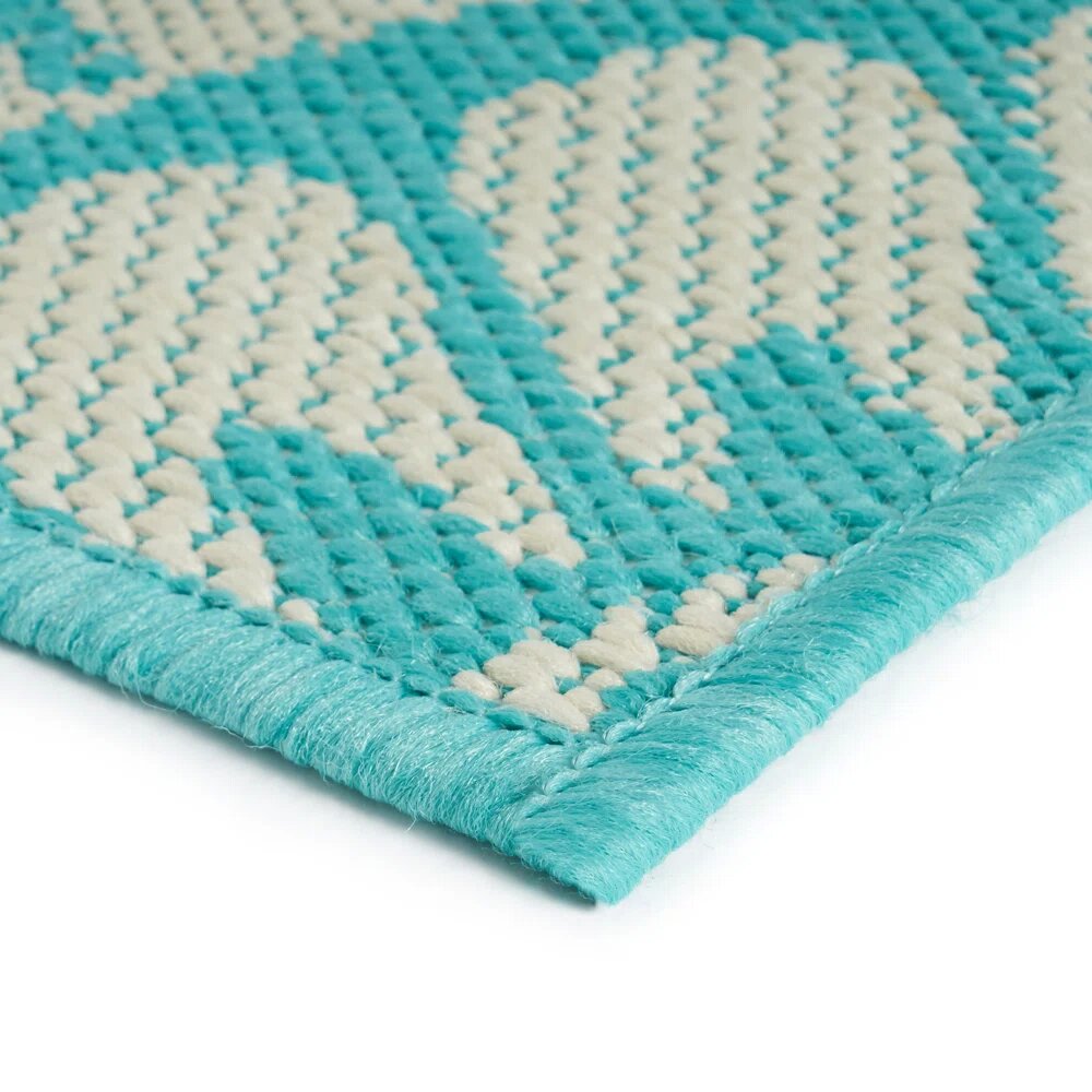 63" x 84" Outdoor Area Rug with Arabesque Inspired Patterns