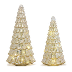 Led-Lighted-Mercury-Glass-Holiday-Tree-Décor-(set-of-2)-Silver-Decor