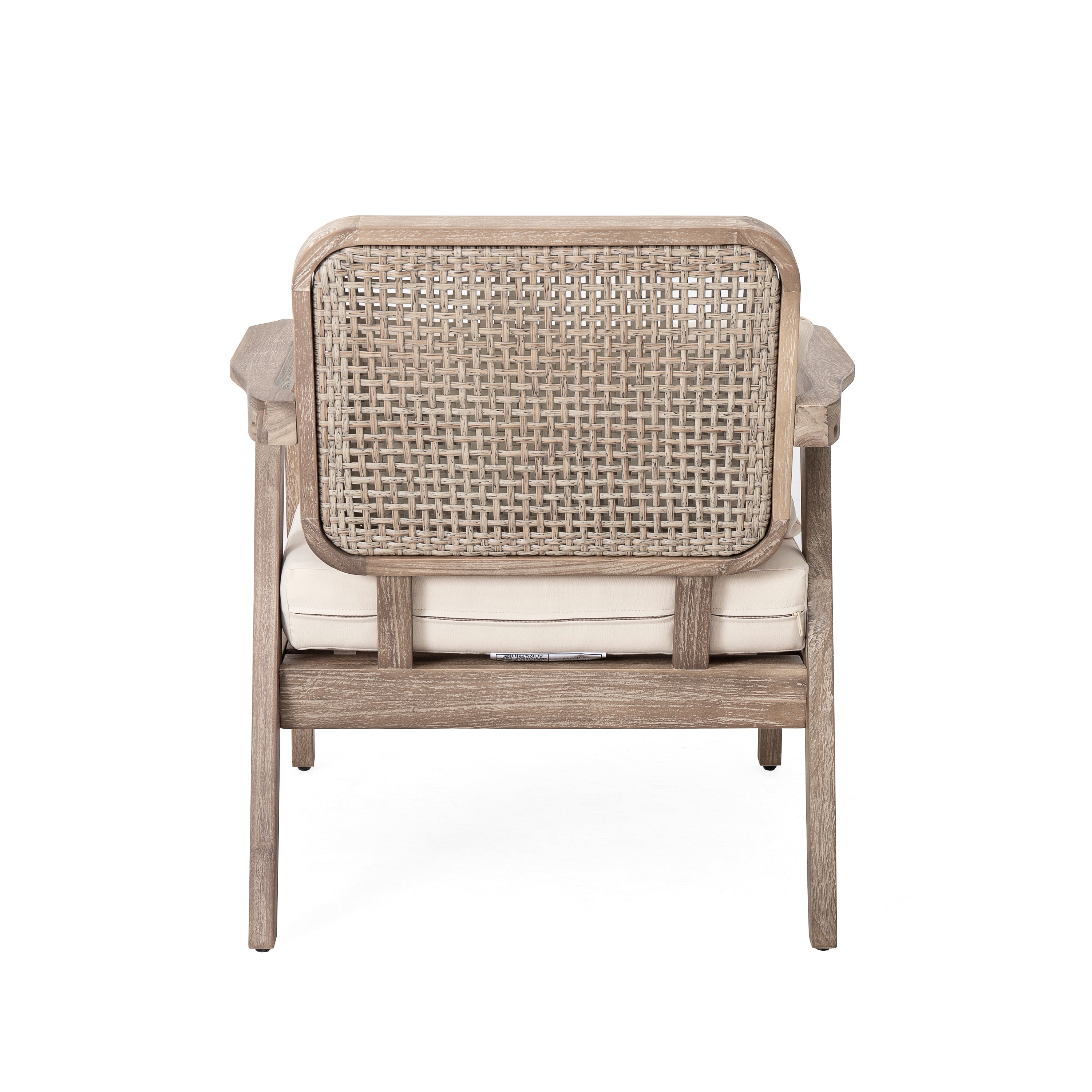 Outdoor Club Chair with Water-Repellent Cushion and Criss-cross Weaving Backrest