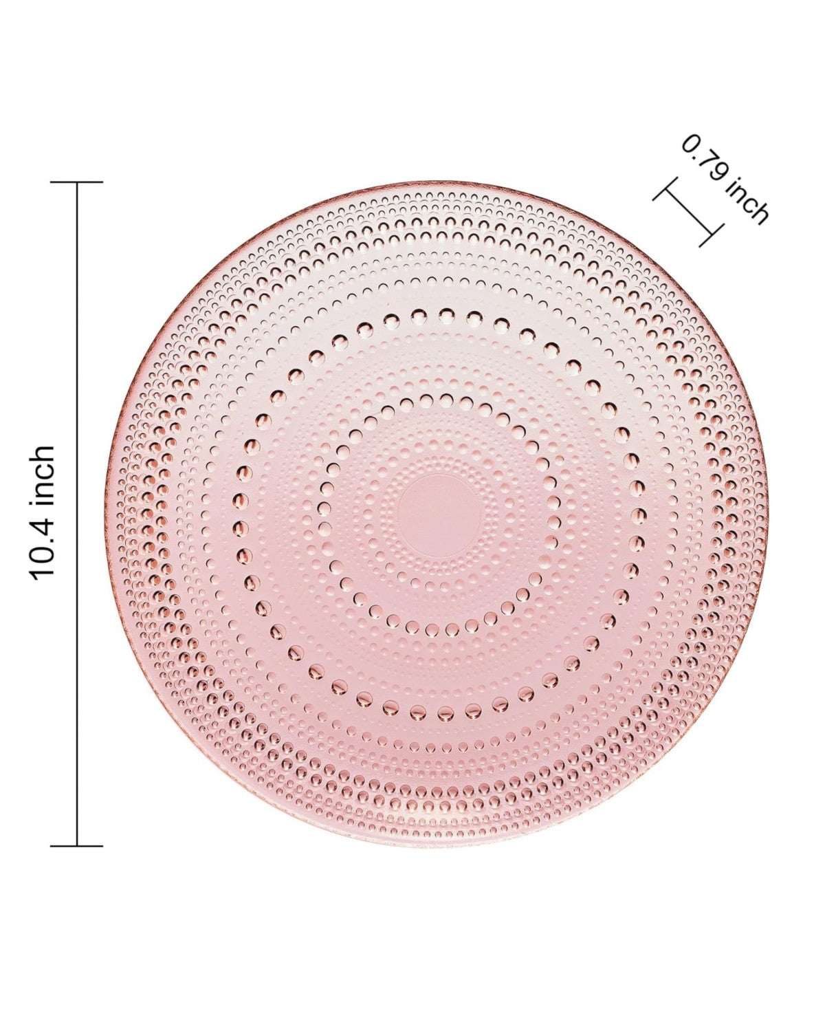 Pink Hobnail Dinner Plates Set of 4