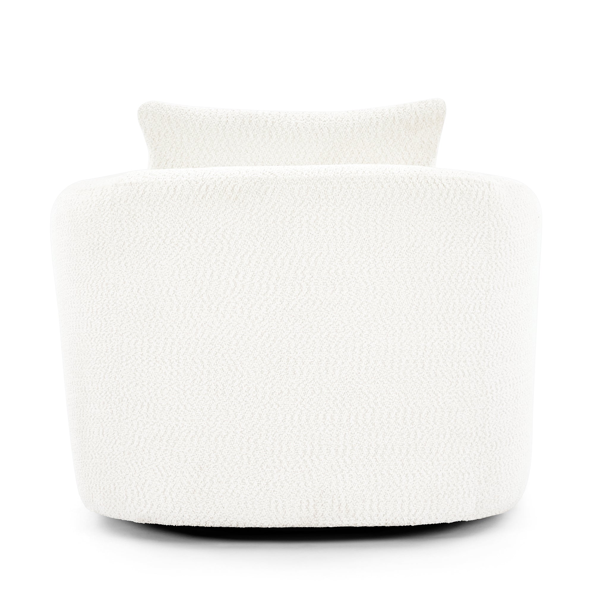 360° Swivel Barrel Chenille Upholstered Accent Chair with Throw Pillow