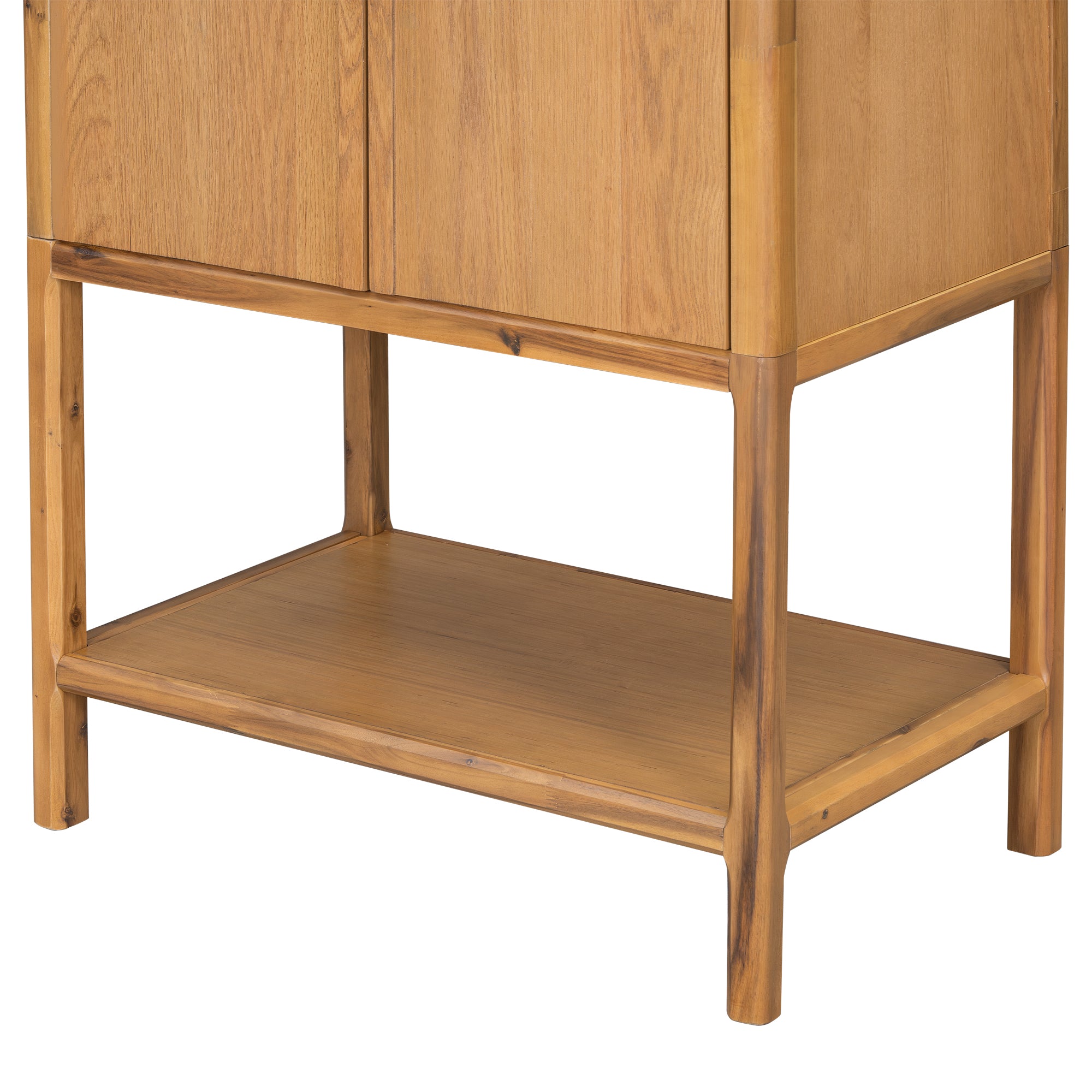 Modern Oak Veneer Tall Cabinet