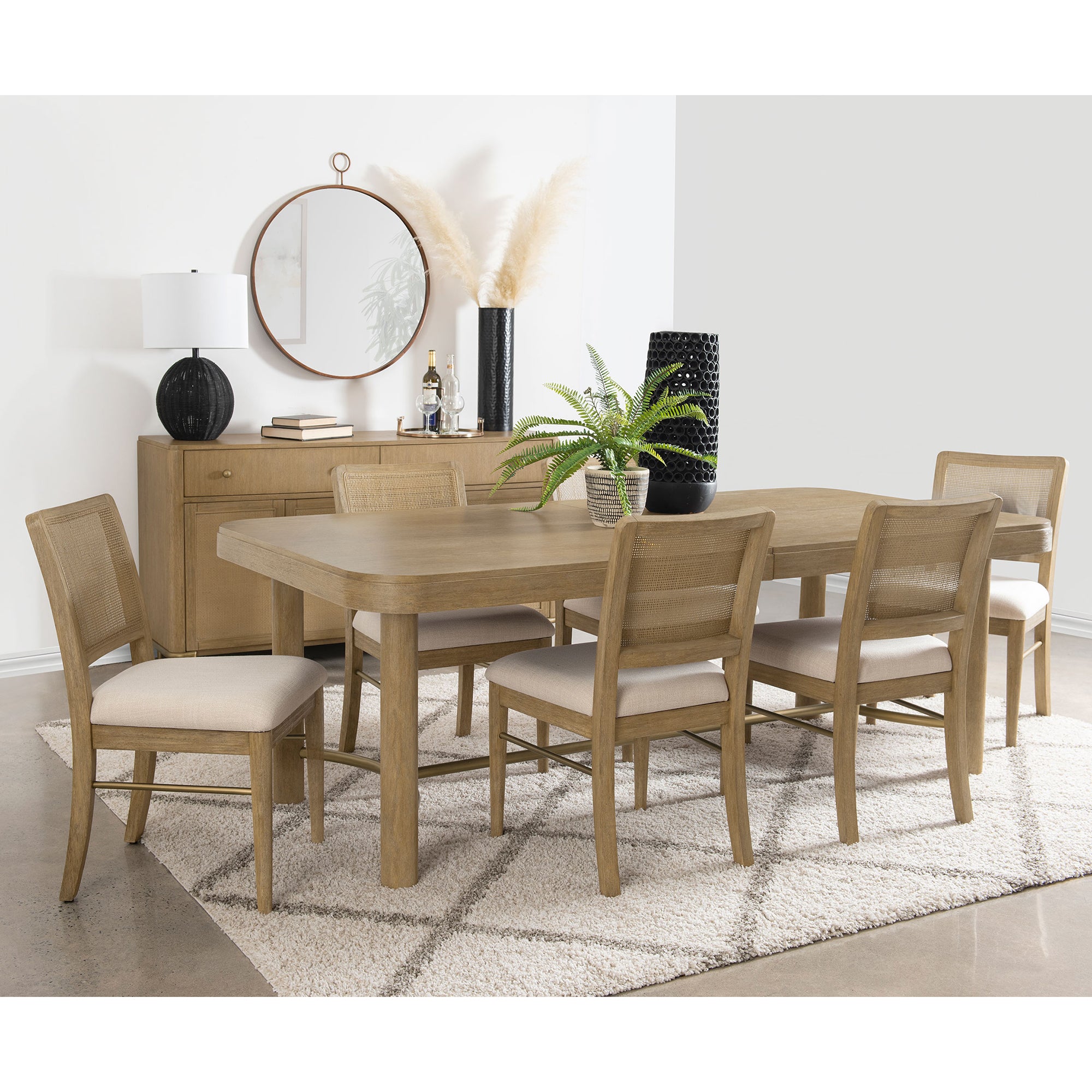 Benson Rectangular Extension Leaf Dining Table Set