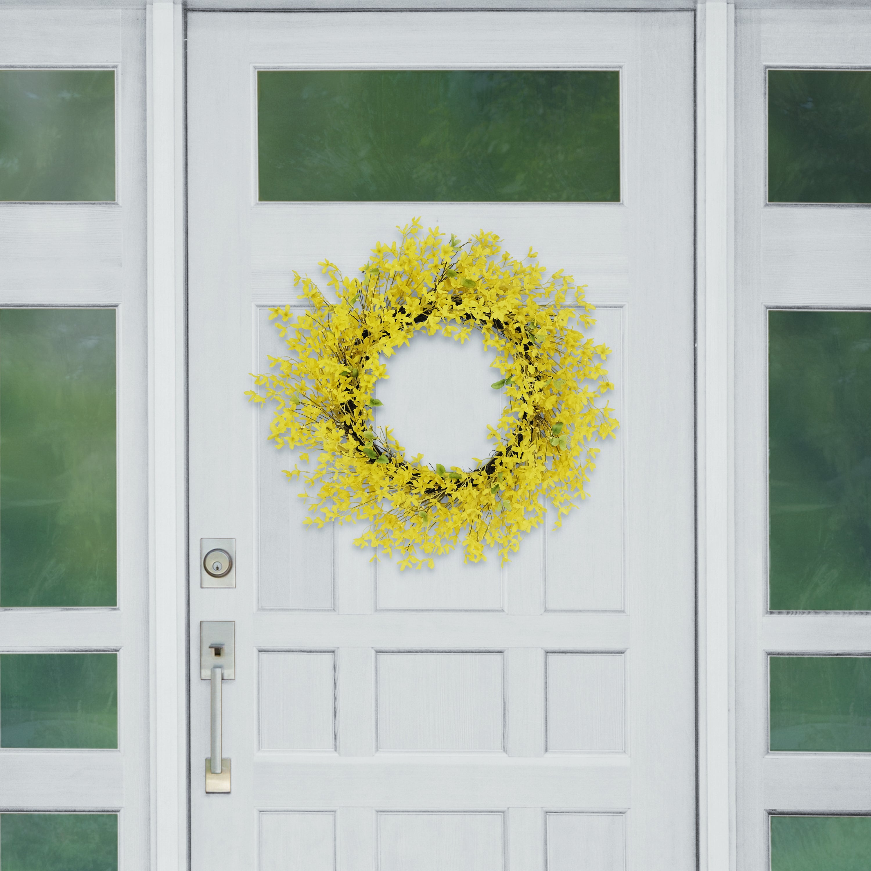 30" Artificial Dogwood and Daisy Floral Spring Wreath