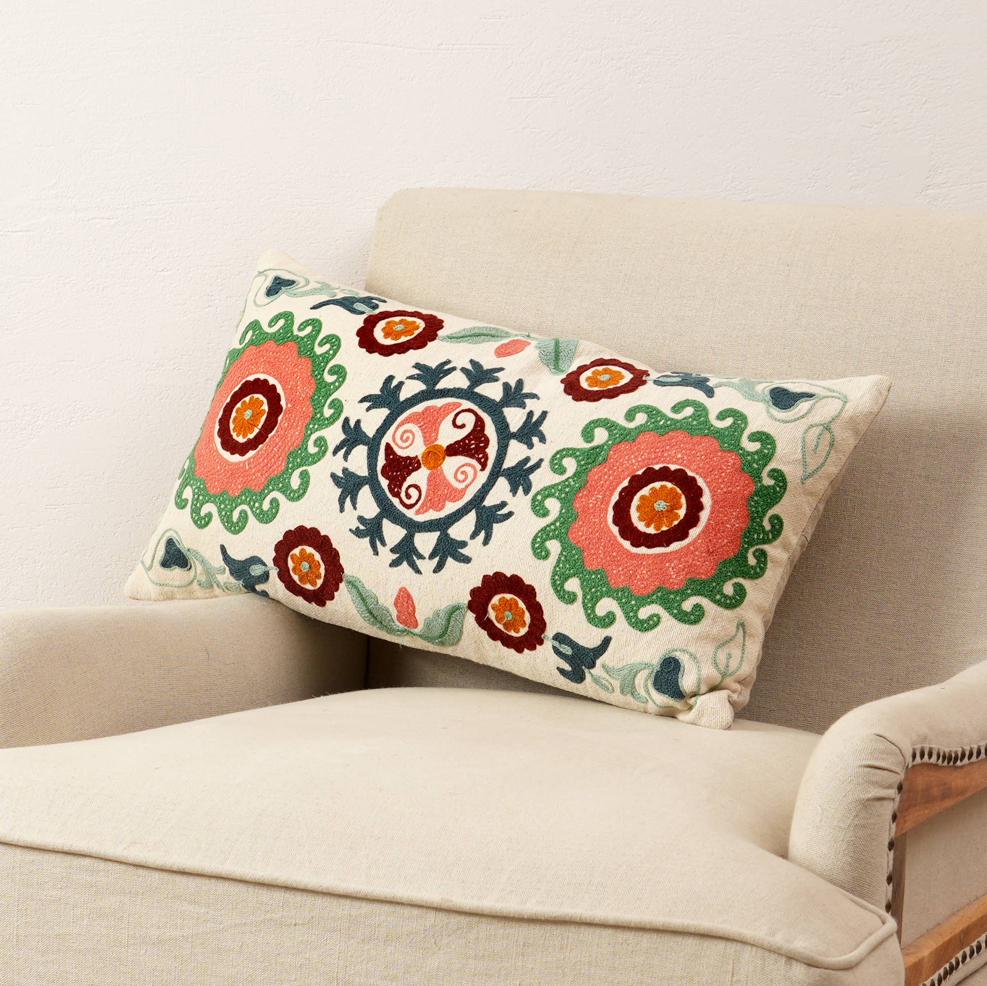 Pier 1 Embroidered Lumbar Cushion