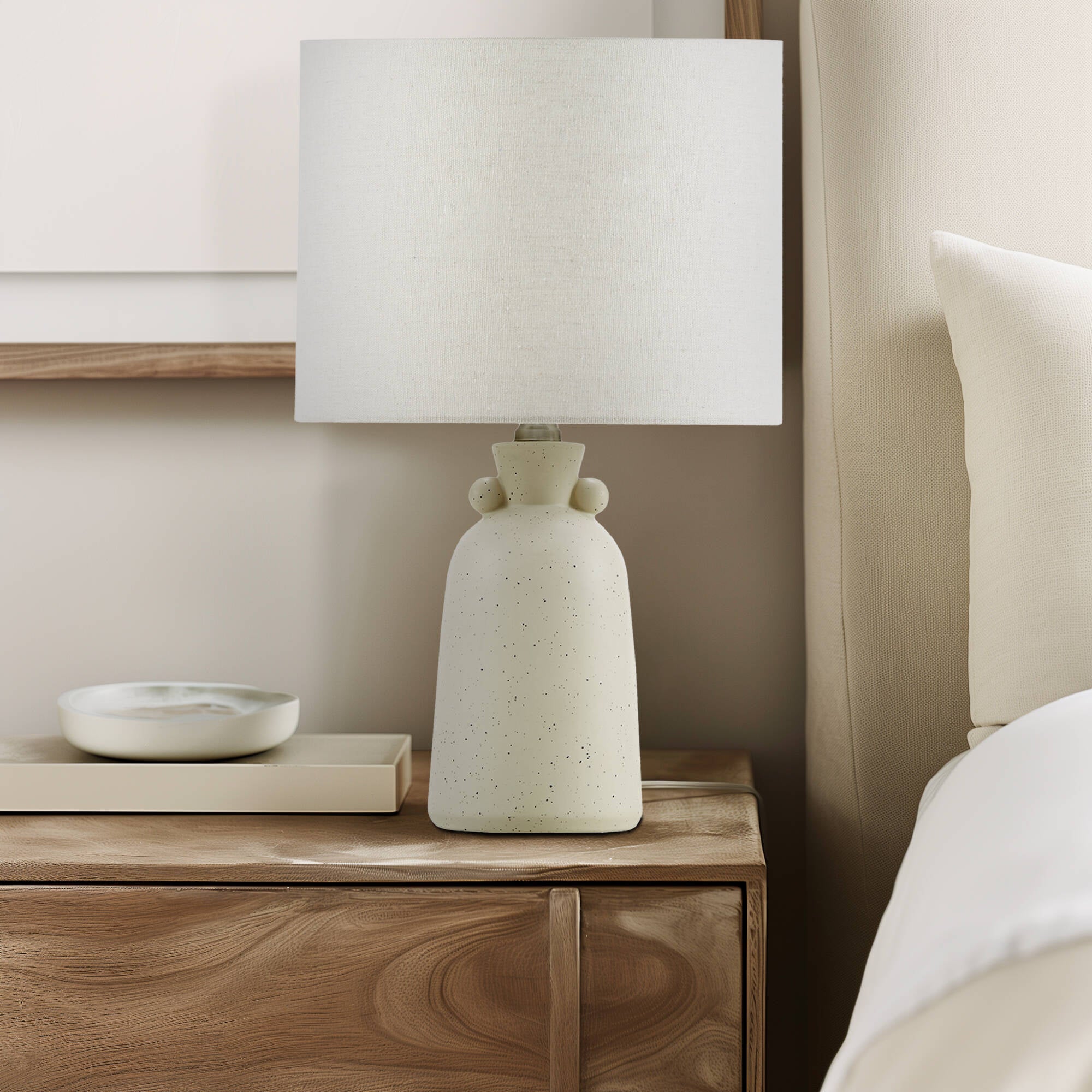 16" Ceramic Table Lamp with Drum Shade
