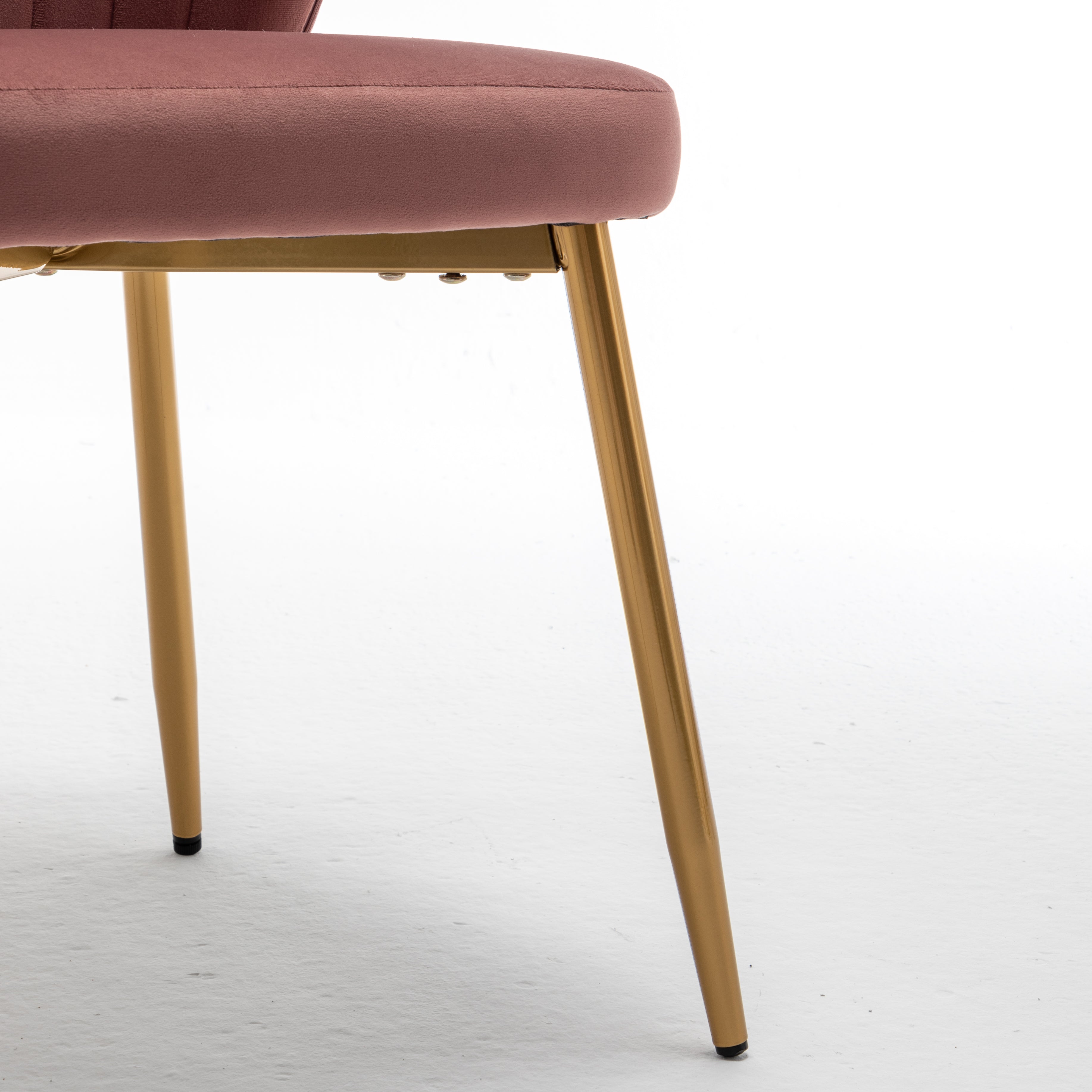 Modern Channel Velvet Armless Accent Chair with Gold Metal Legs